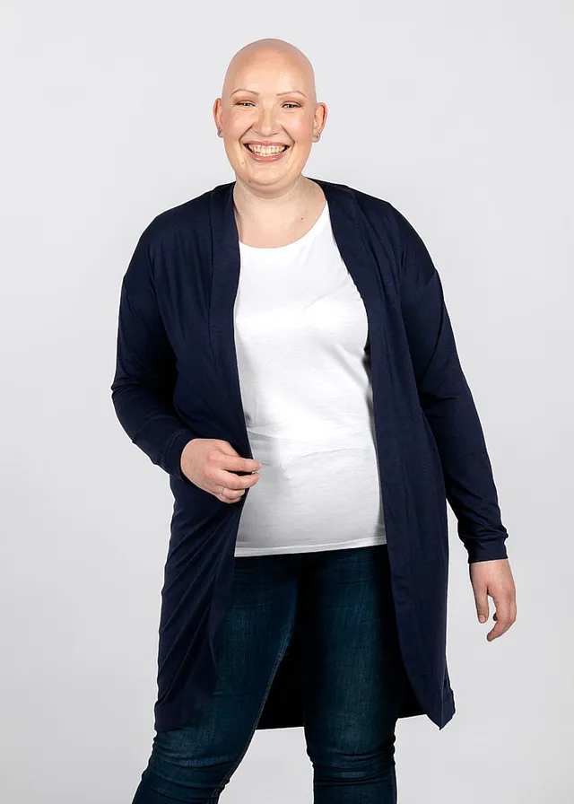 Wijld Jersey Maxi Cardigan Jacke Blau Lyocell
