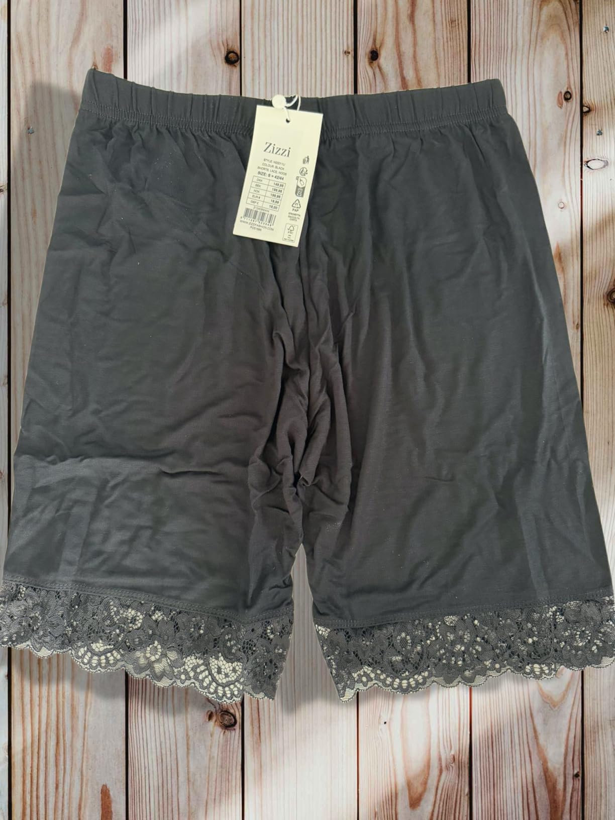 Zizzi Radlerhose Spitze Hohe Taille Schwarz Damen