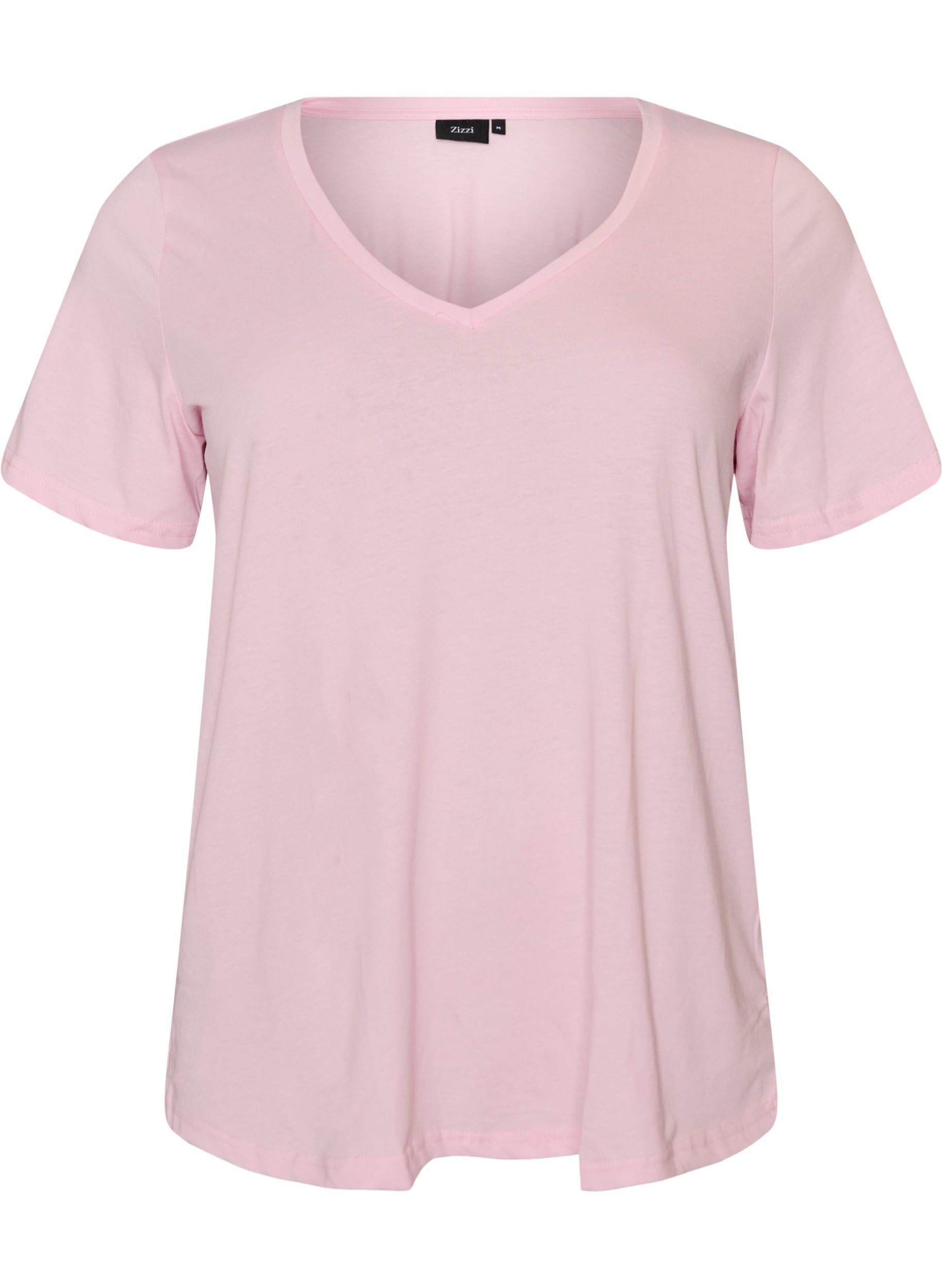 Zizzi T-Shirts Basic T-Shirt V-Ausschnitt Bright White 42-44