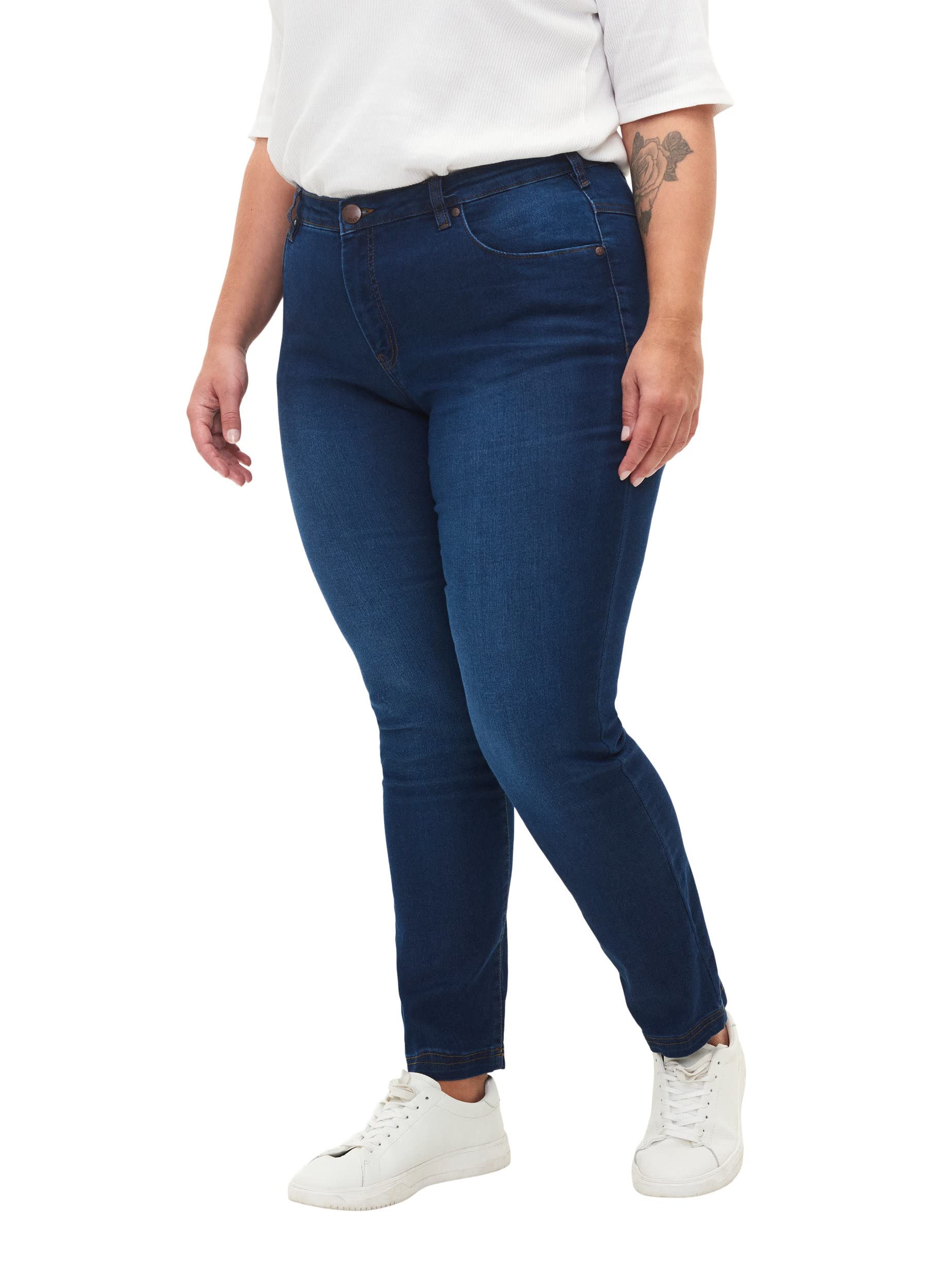 Zizzi Emily Slim Jeans Damen 42W/32L Mid Waist