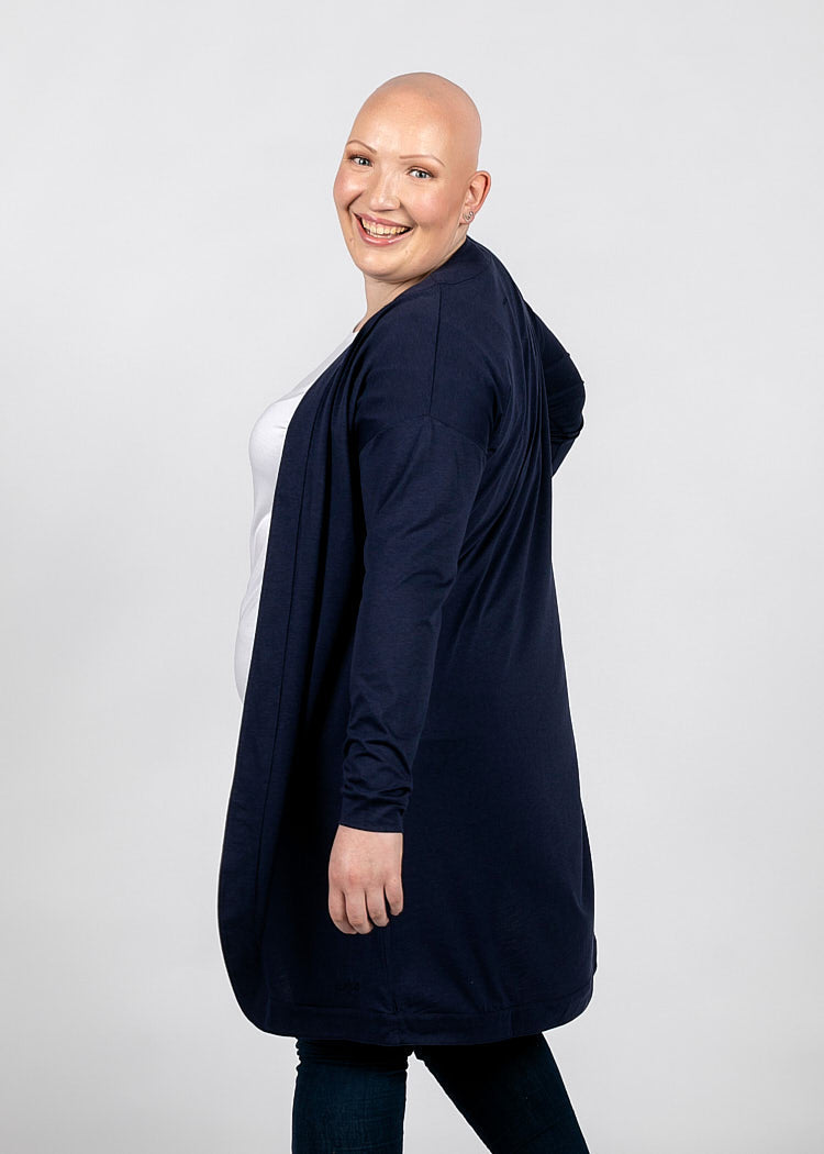 Wijld Jersey Maxi Cardigan Jacke Blau Lyocell