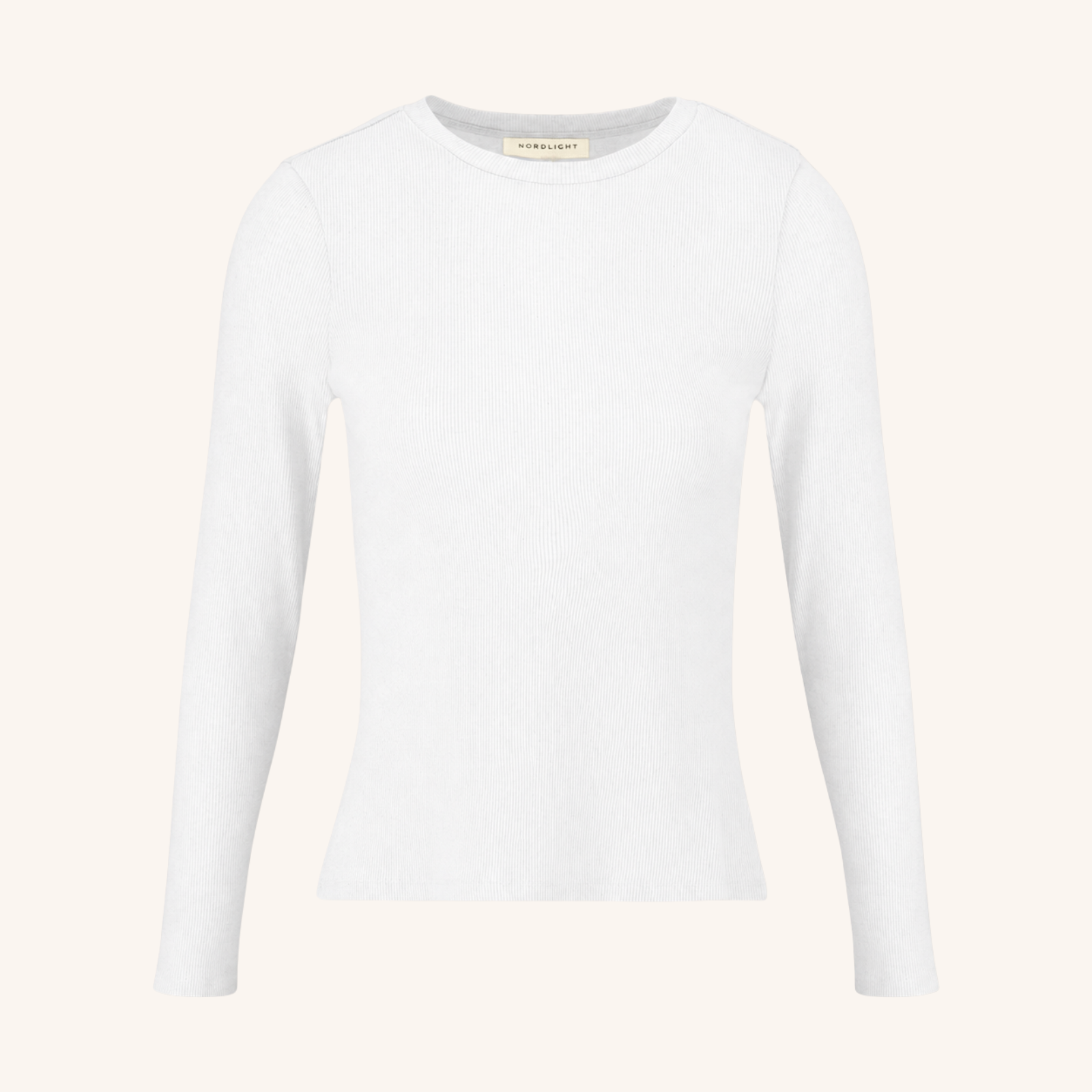 Nordlicht Lica Ripp Langarmshirt Weiß Bio-Baumwolle