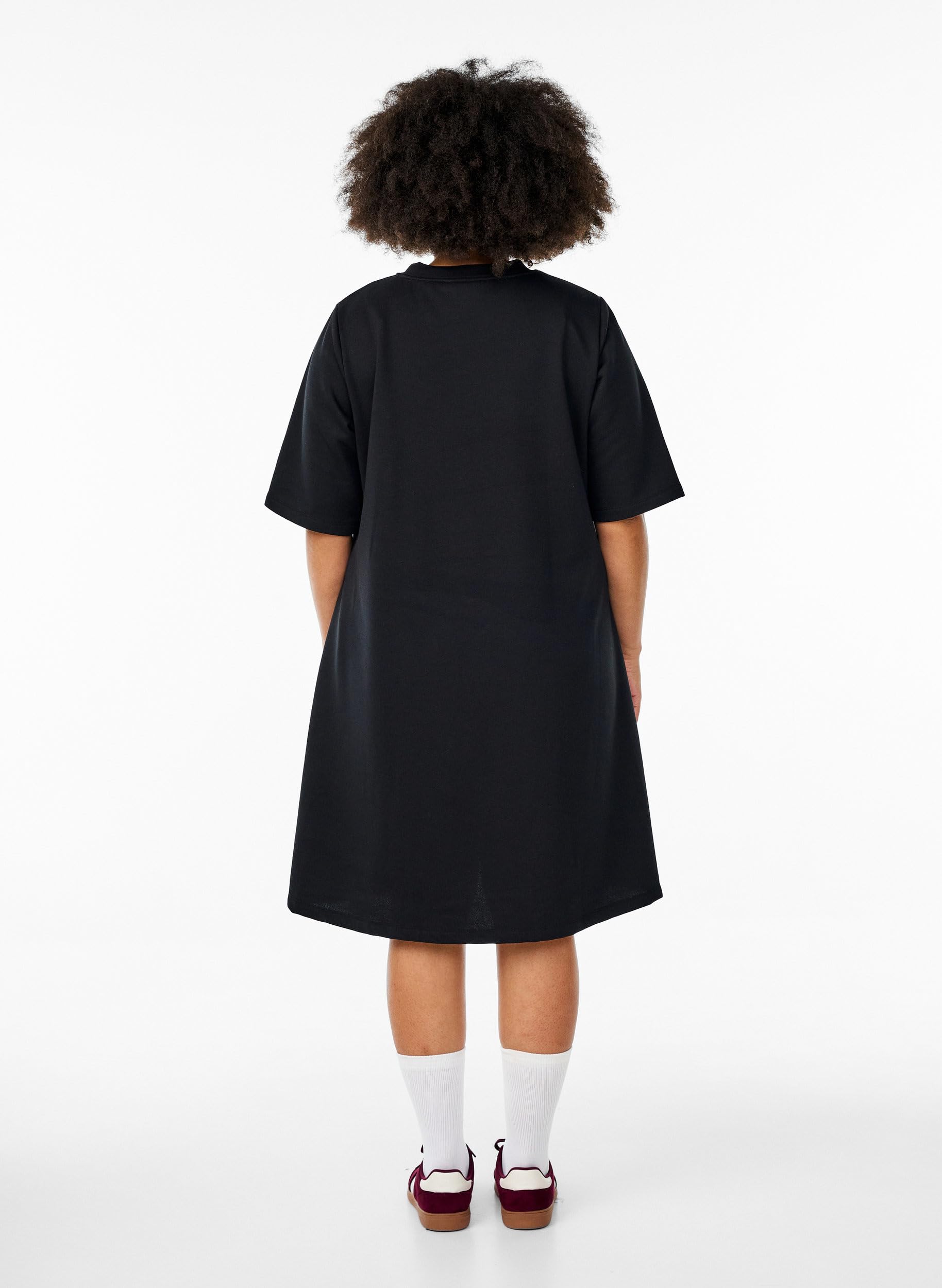 Zizzi Kleid Kurzarm Jersey Rundhals A-Linie Große Größen