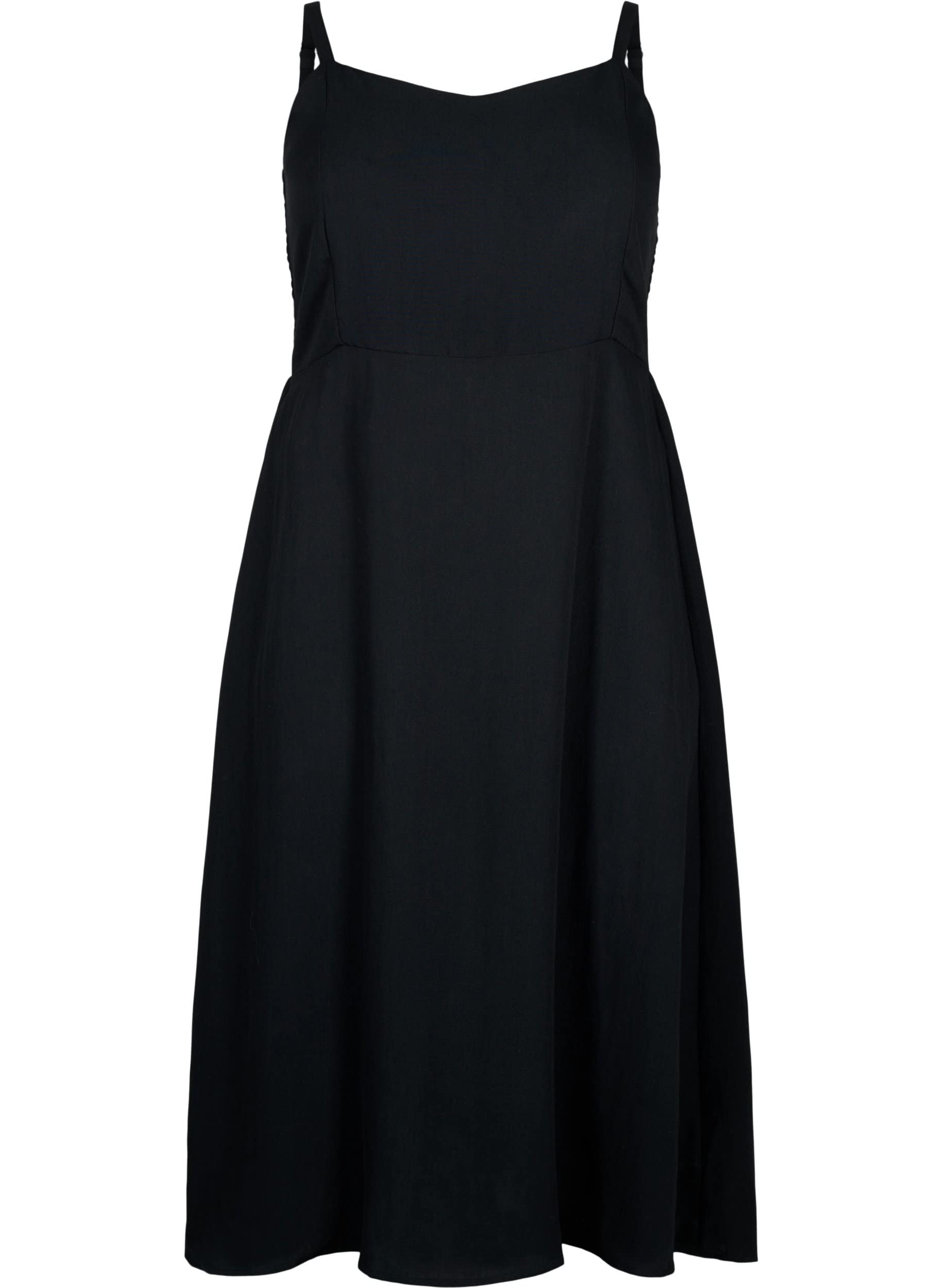 Zizzi Dresses Midikleid Viskose Träger einfarbig