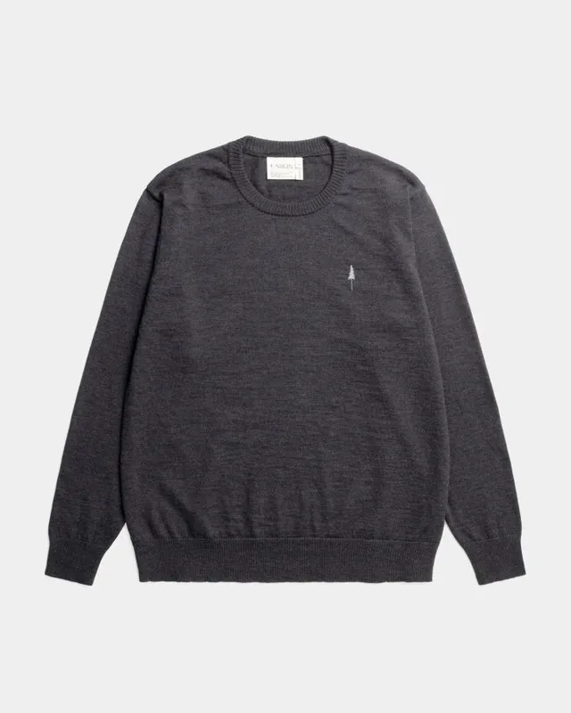 NIKIN TreePullover Merino Wool Pullover anthrazit meliert