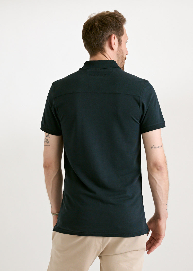 Wijld Polo-Shirt Paul Carbon Herren Lyocell Regular