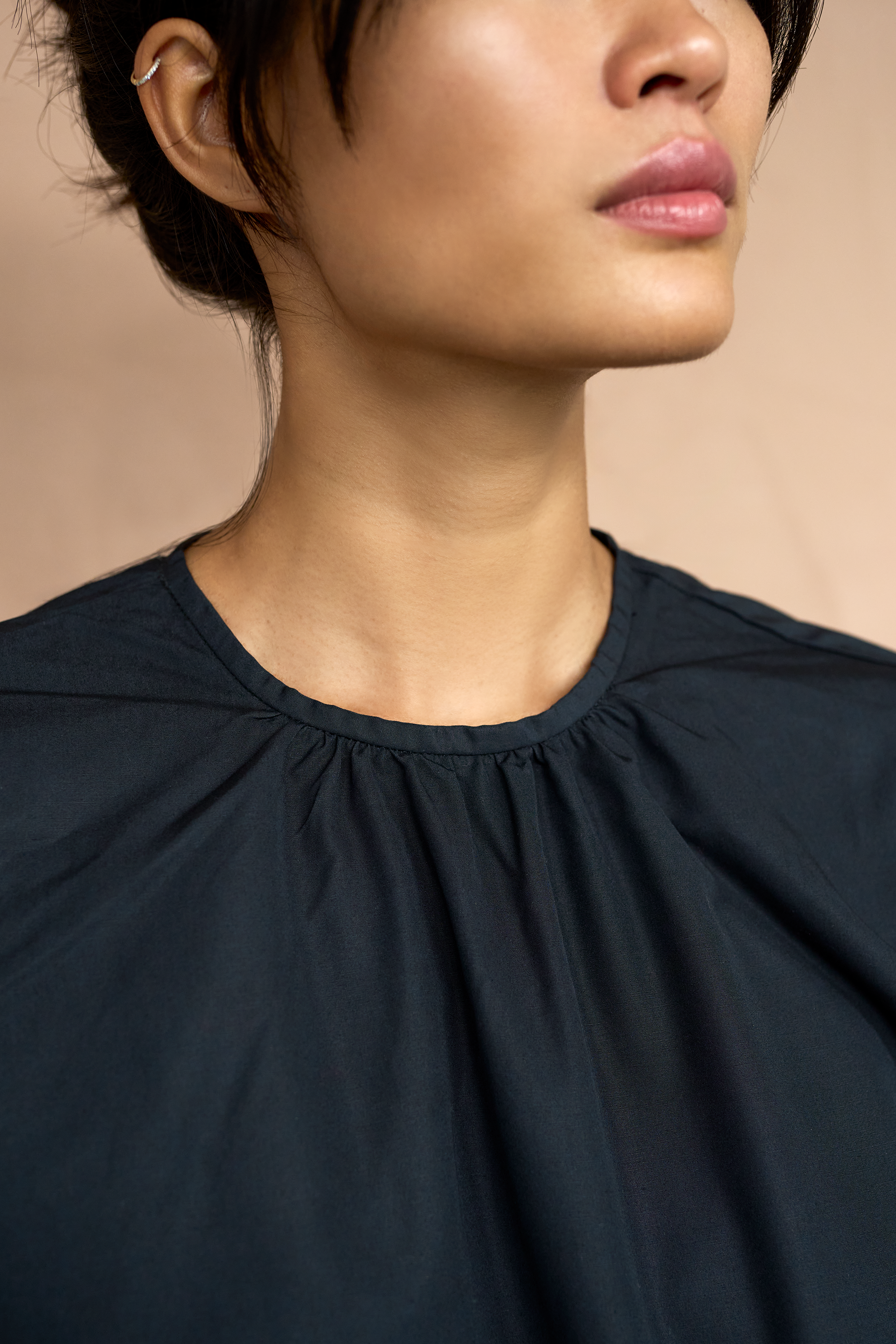 Christiane Strobel JULIETTE Bluse Nachtblau Bio-Popeline