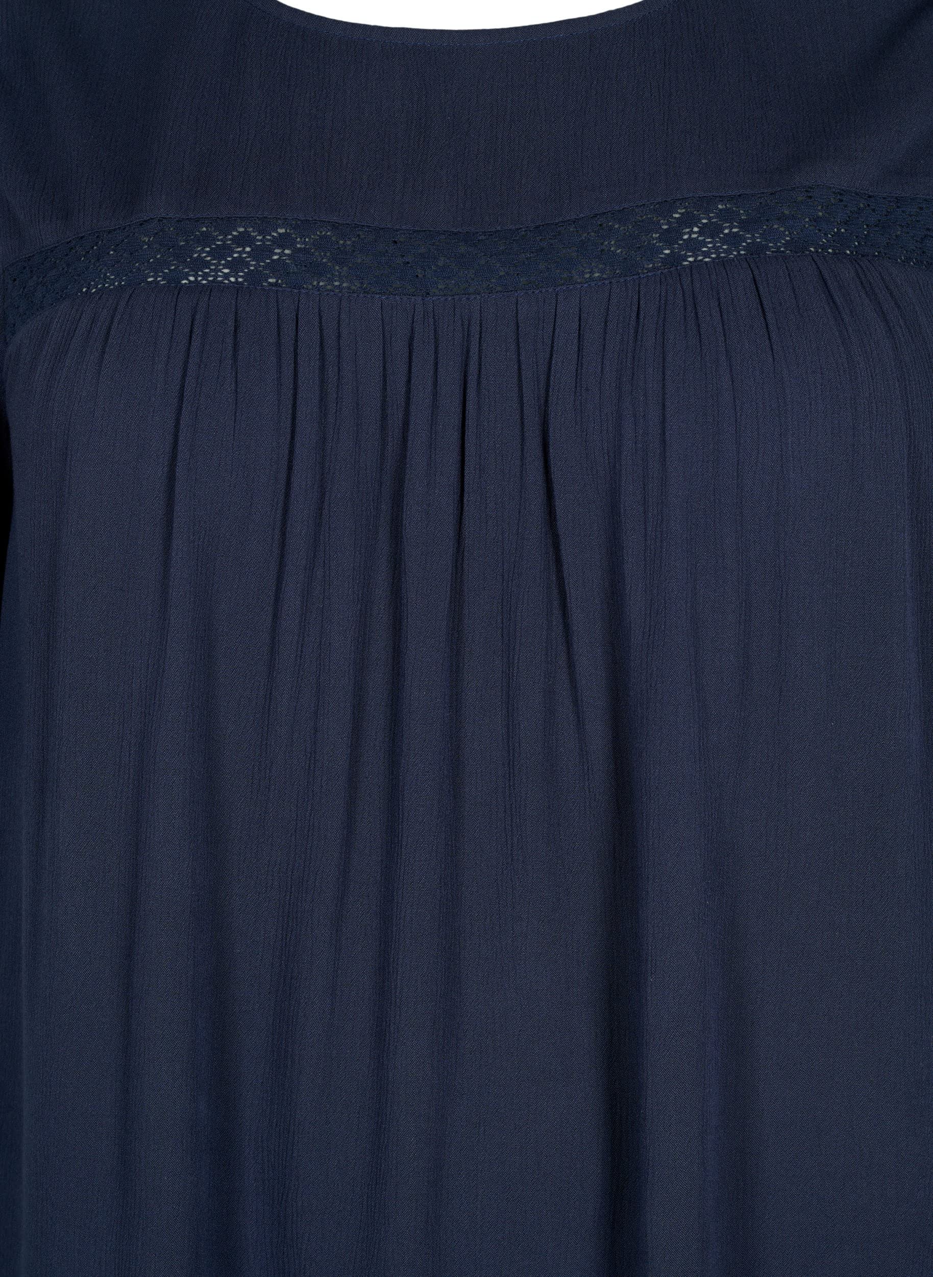 Zizzi Dresses Kleid Viskose Kurzarm mit Spitze