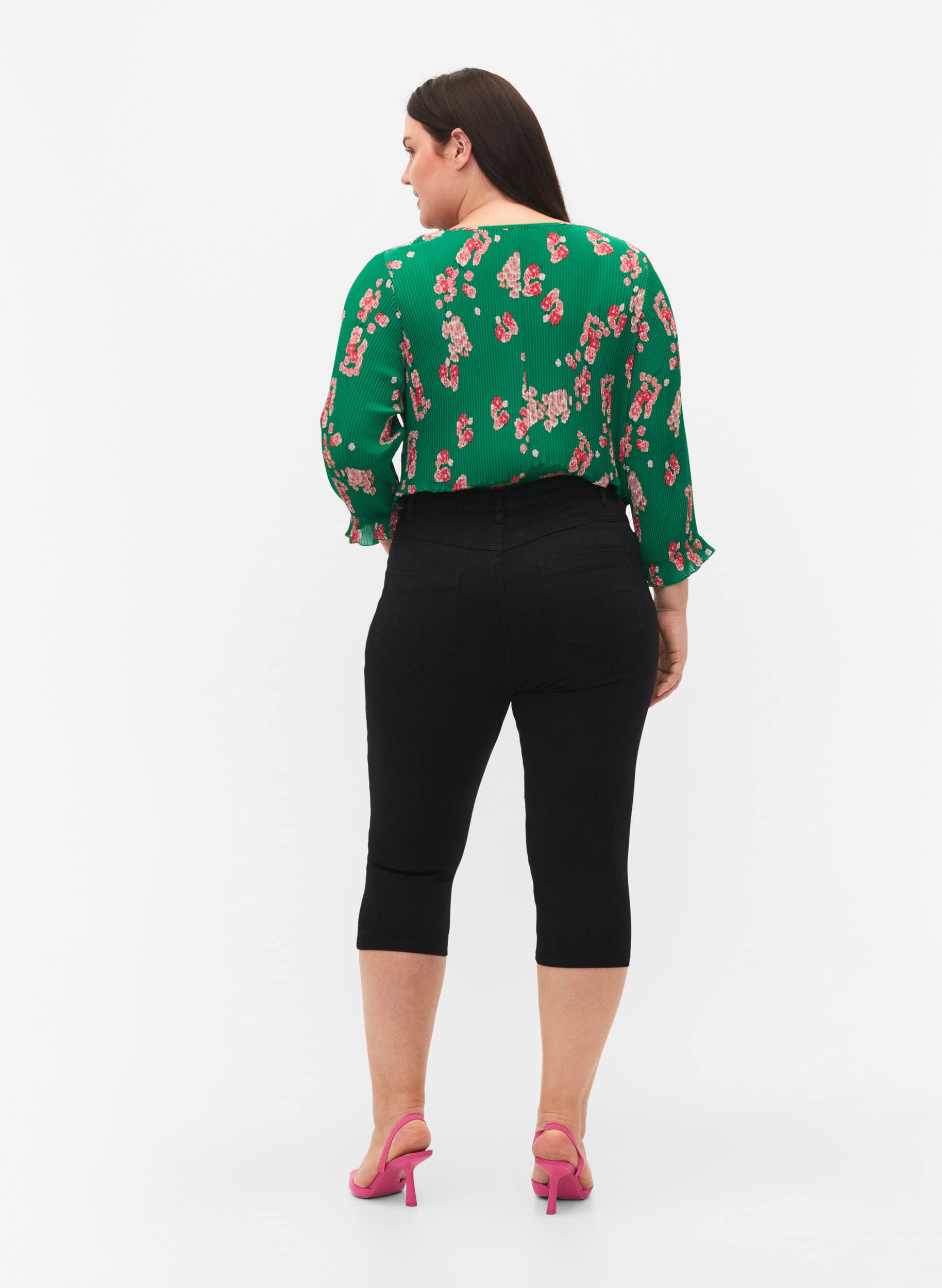 Zizzi Amy Capri Jeans Damen schwarz 3/4 High Waist