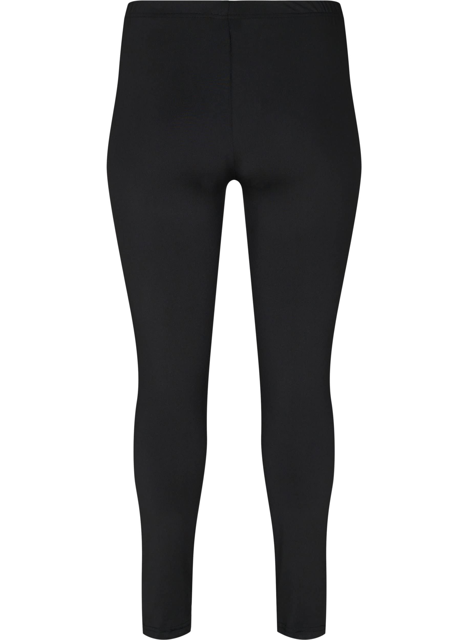 Zizzi Leggings Damen 2 Paar Basic Stretch Schwarz