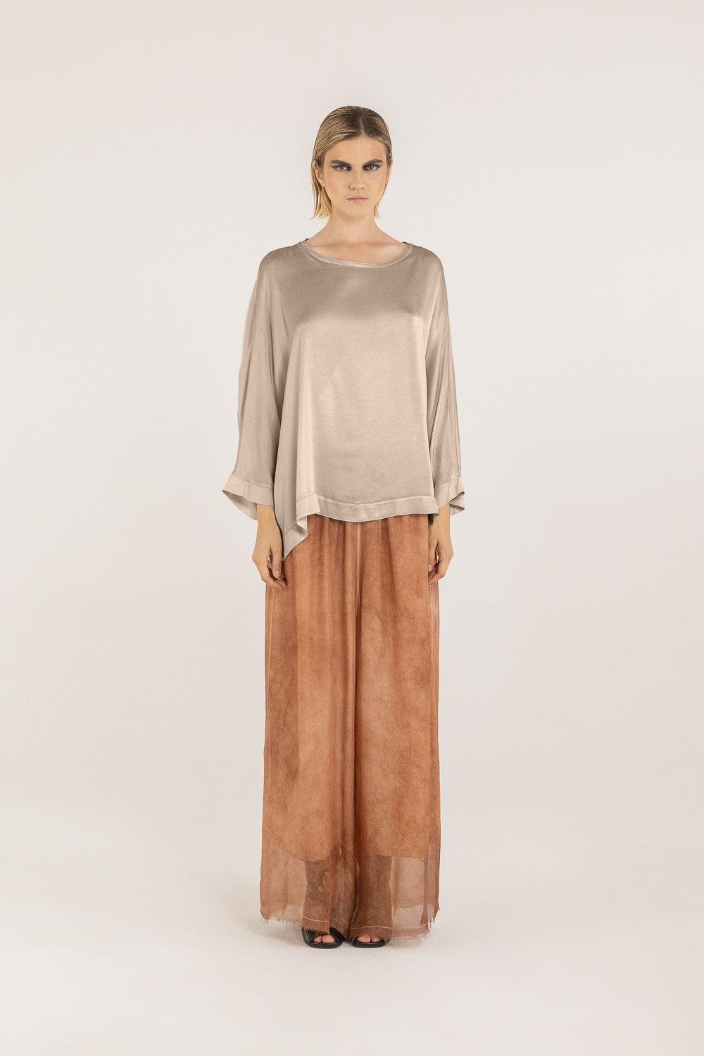 Sanctamuerte T-Shirt Girocollo Shirt Viskose Fledermaus