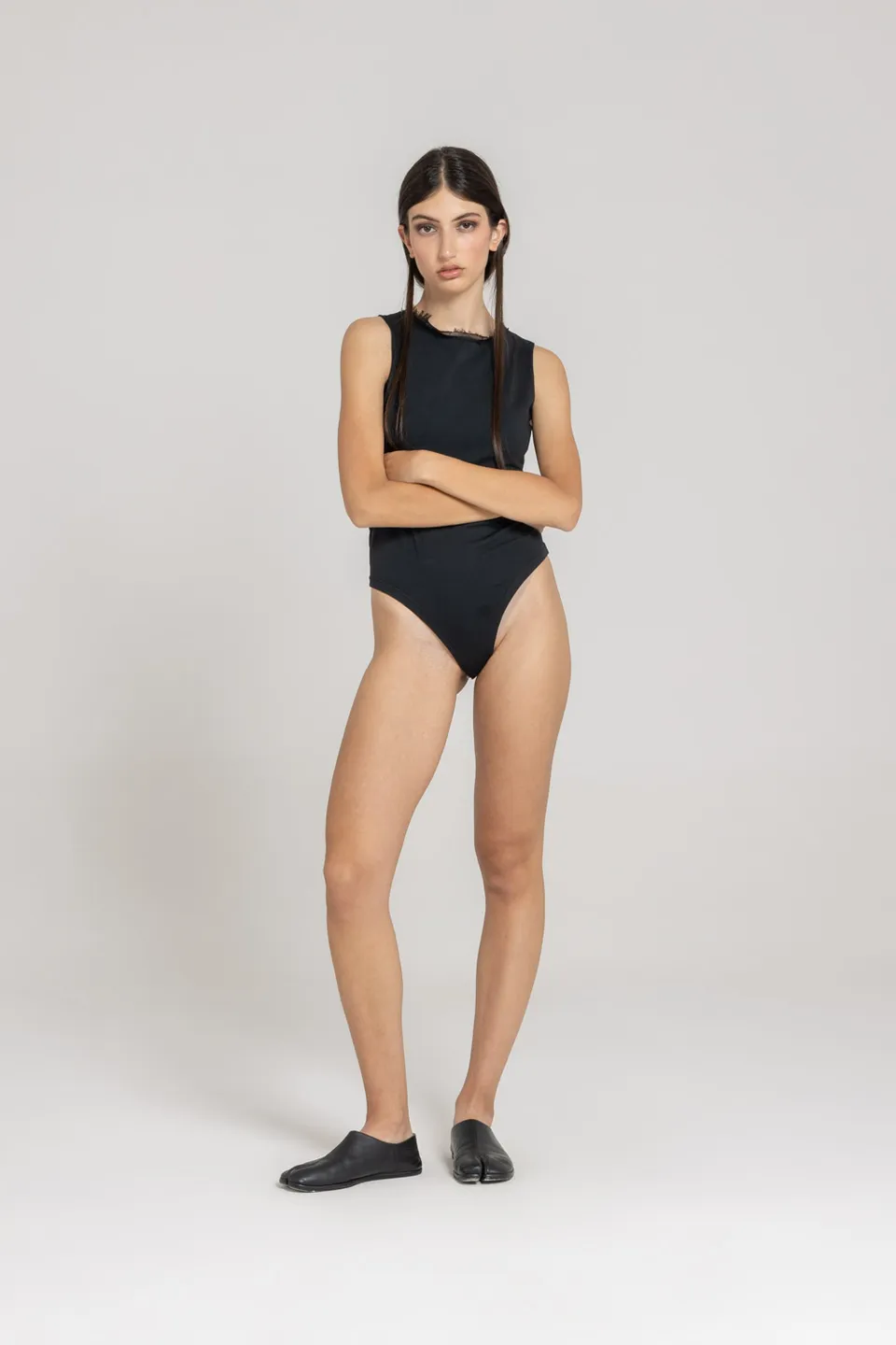 Sanctamuerte Top Body Girocollo Baumwollbody mit Rundhals