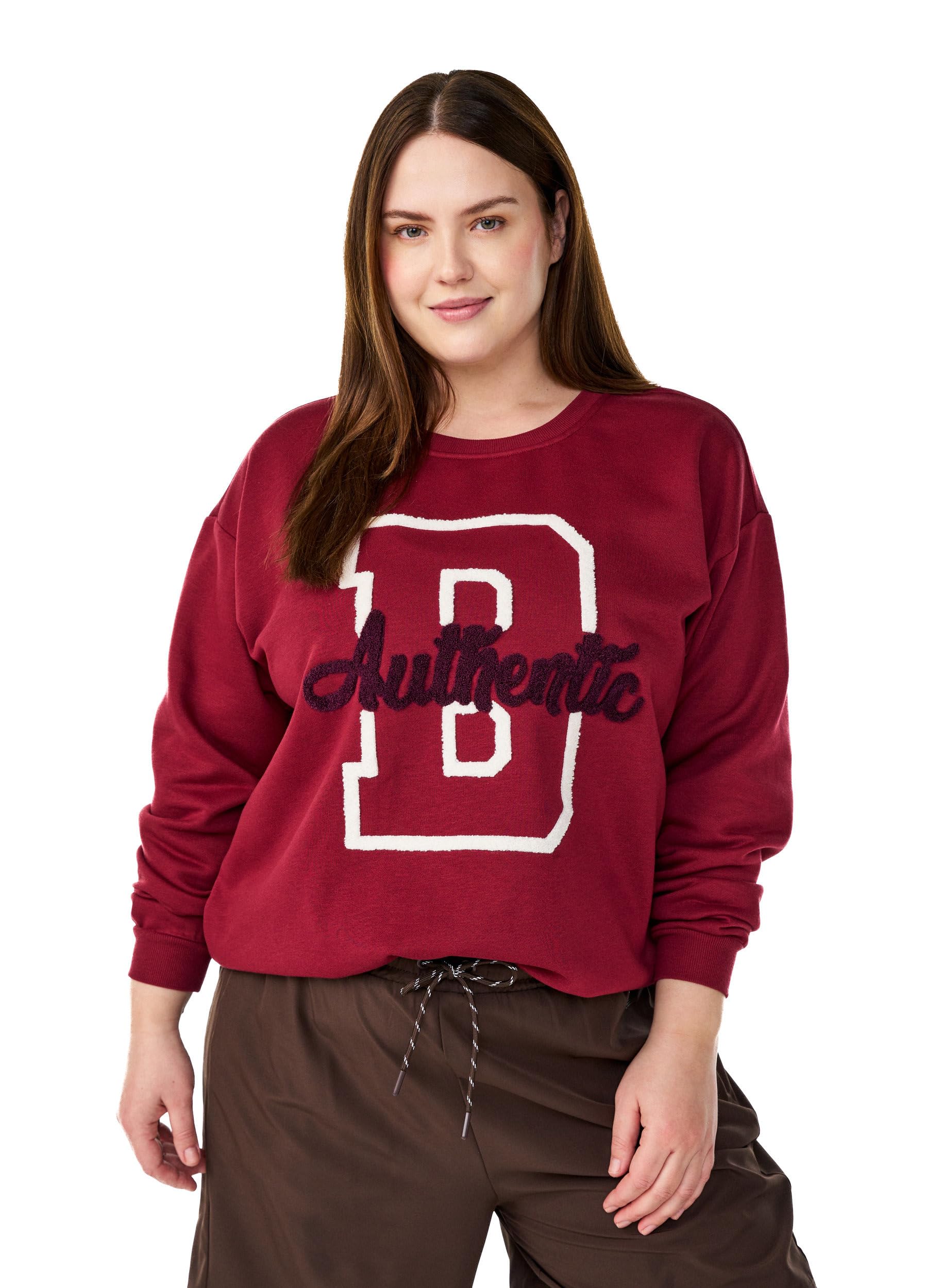 Zizzi Activewear Text Sweatshirt Directoire Blue Große Größen