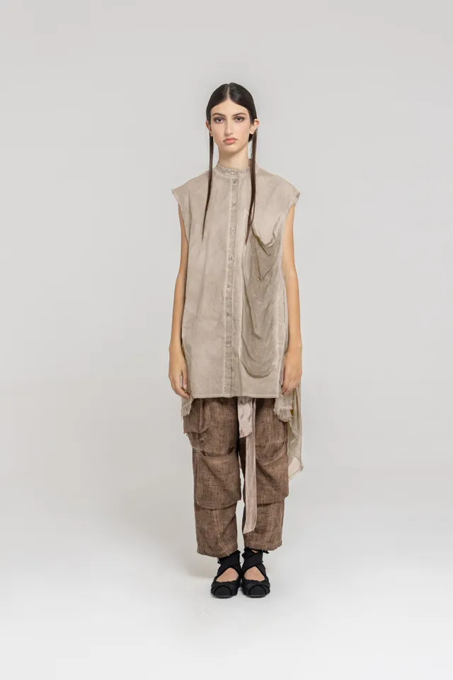 Sanctamuerte Camicie Camicia Coreana Bluse asymmetrisch Baumwolle
