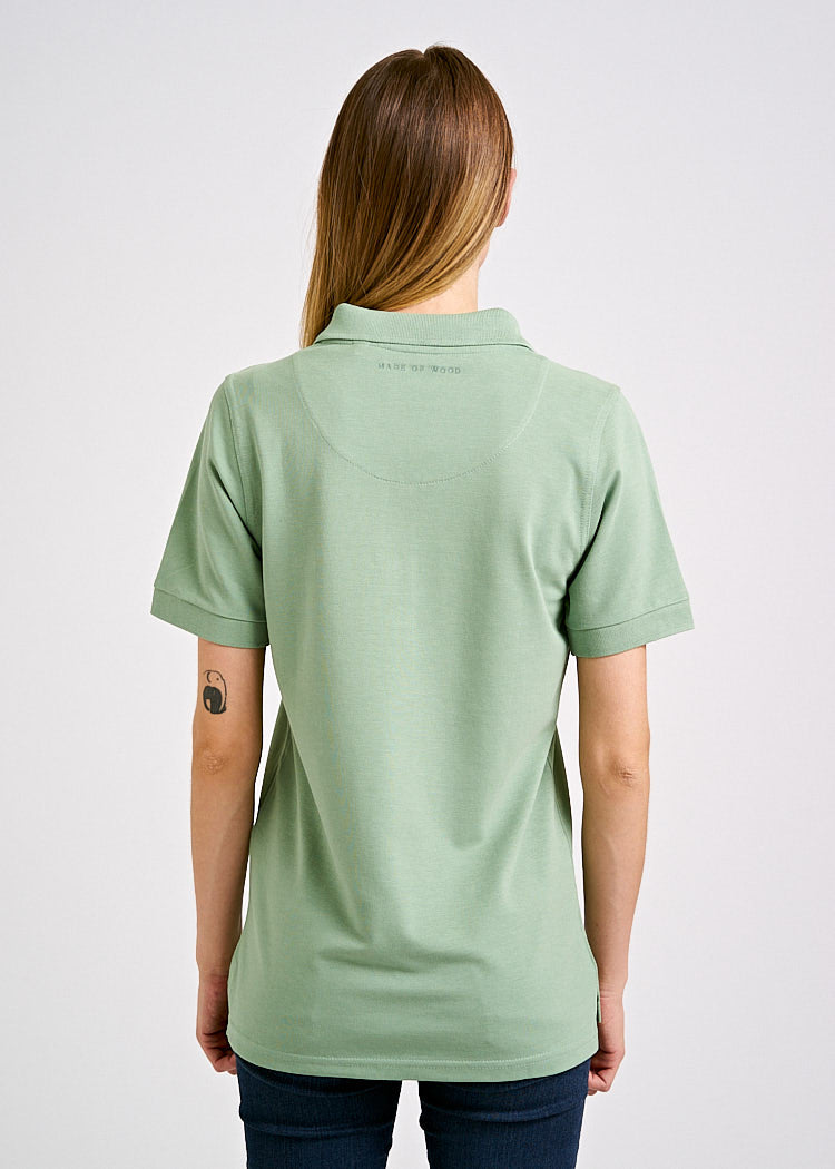 Wijld Polo-Shirt Basil Damen Poloshirt Grün Lyocell