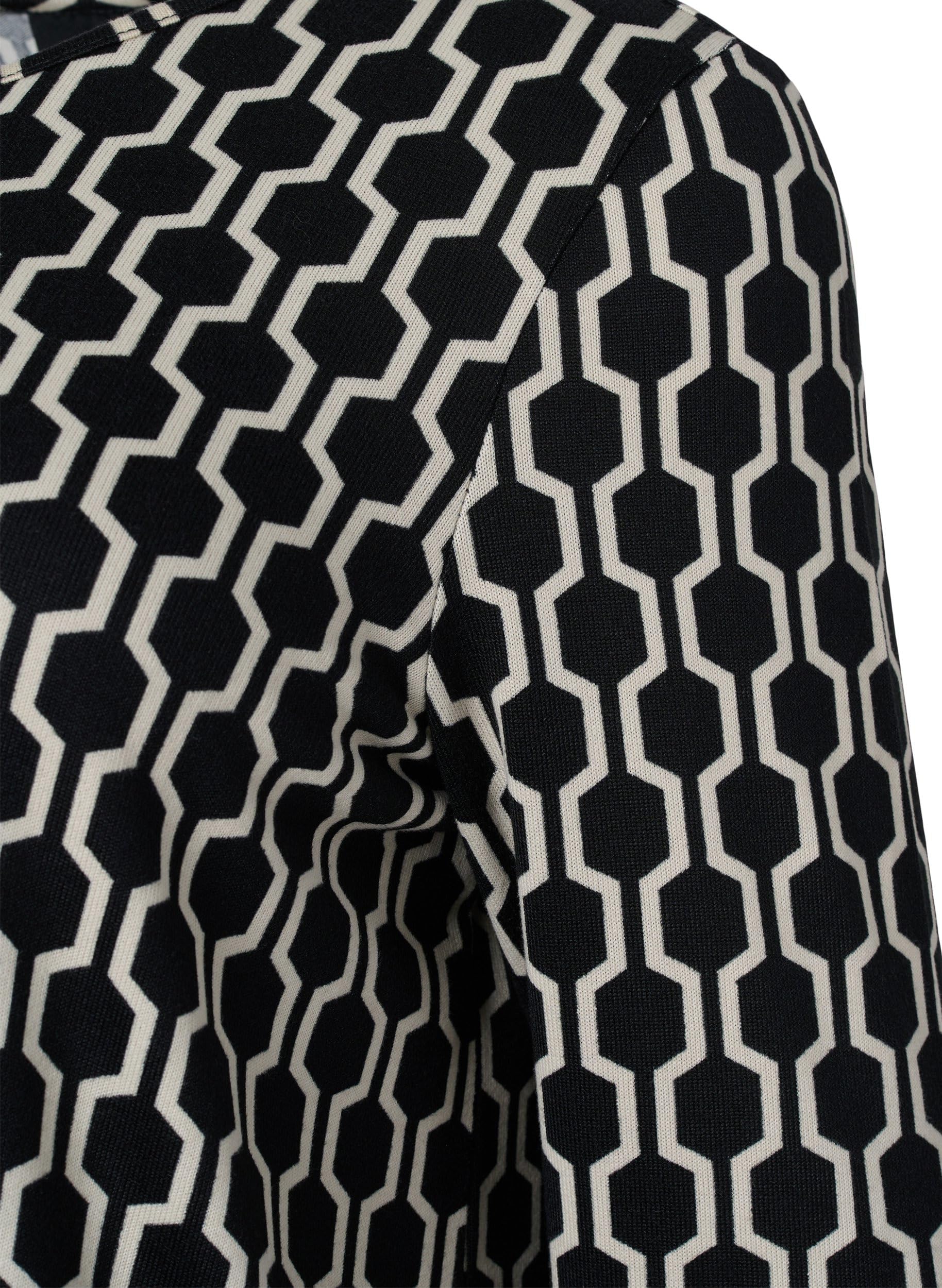 Zizzi Bluse Muster Lange Ärmel Rundhals Große Größen