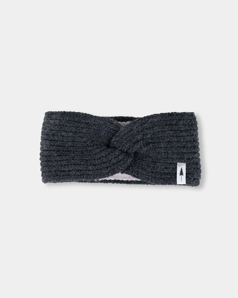 NIKIN TreeHeadband Knitted Twist Stirnband Black Mel Futter