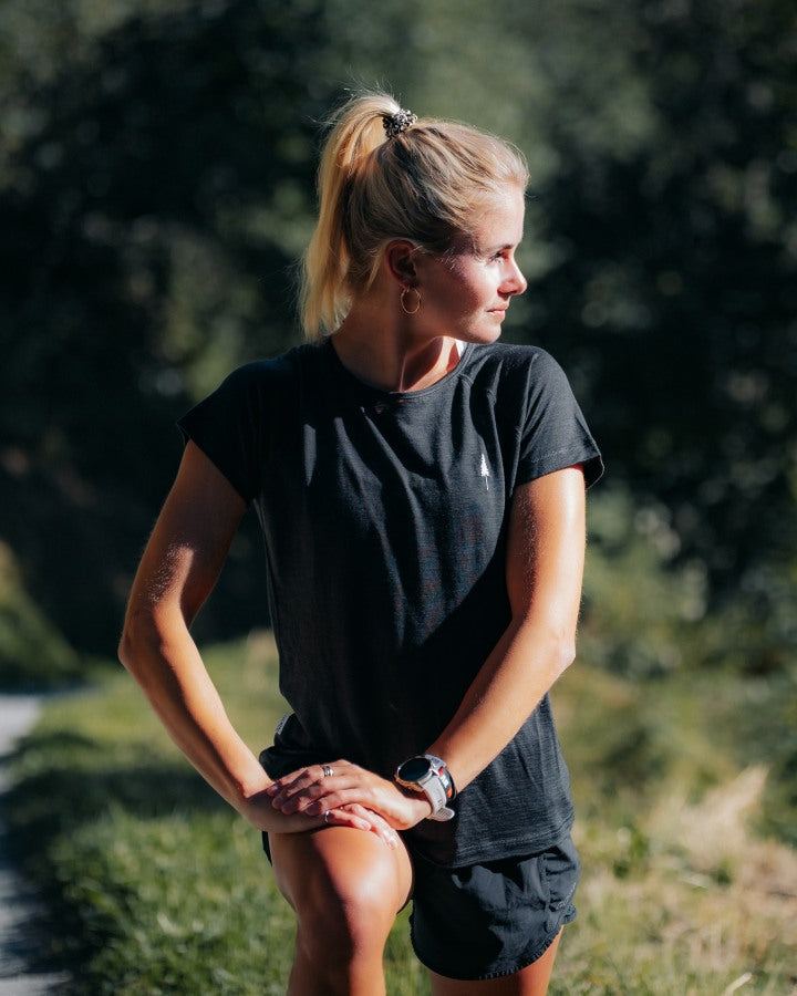 NIKIN TreeShirt Wool T-Shirt Damen Dark Anthracite Mel