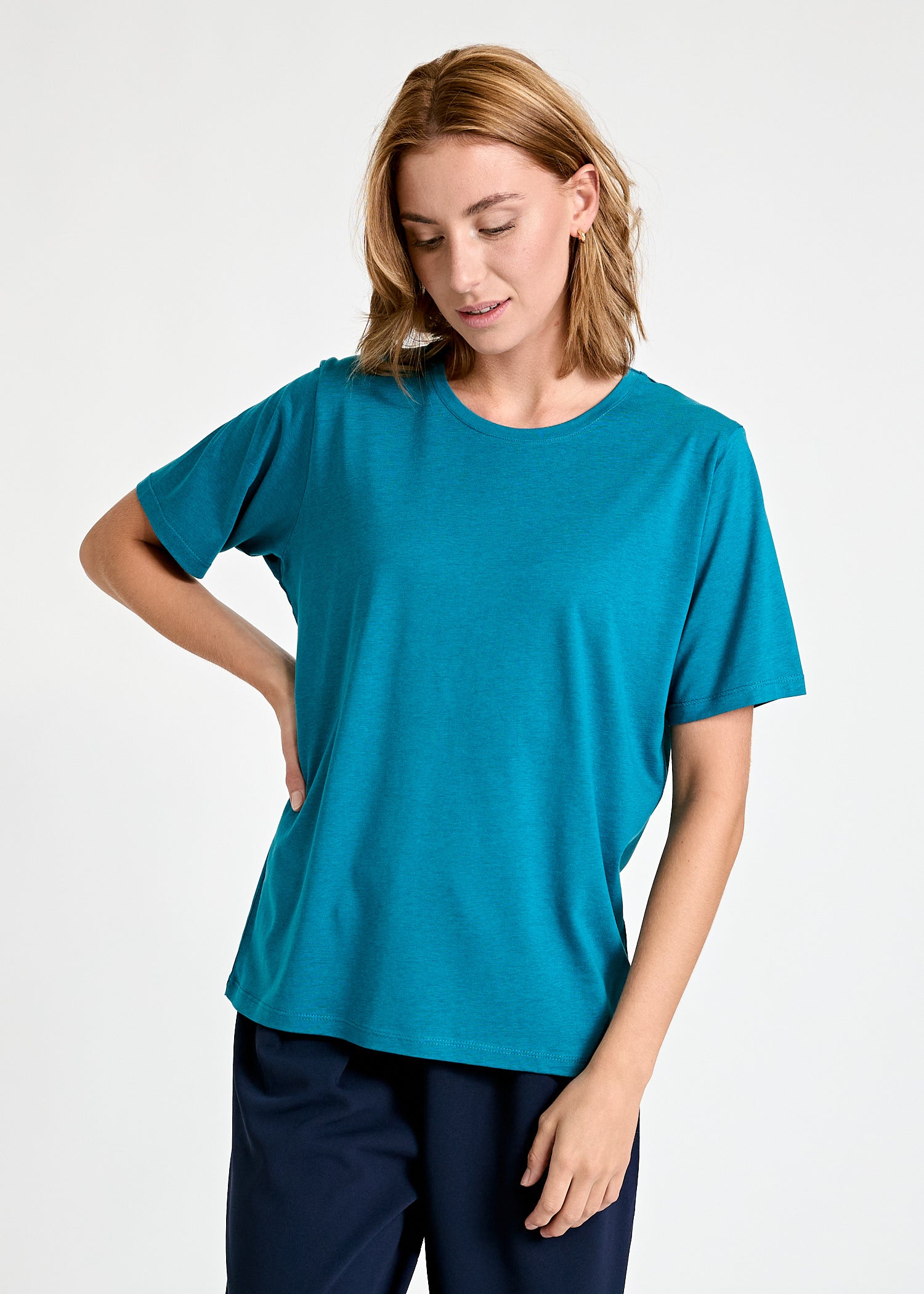 Wijld Tilda Damen WoodShirt Petrol Holzfaser T-Shirt