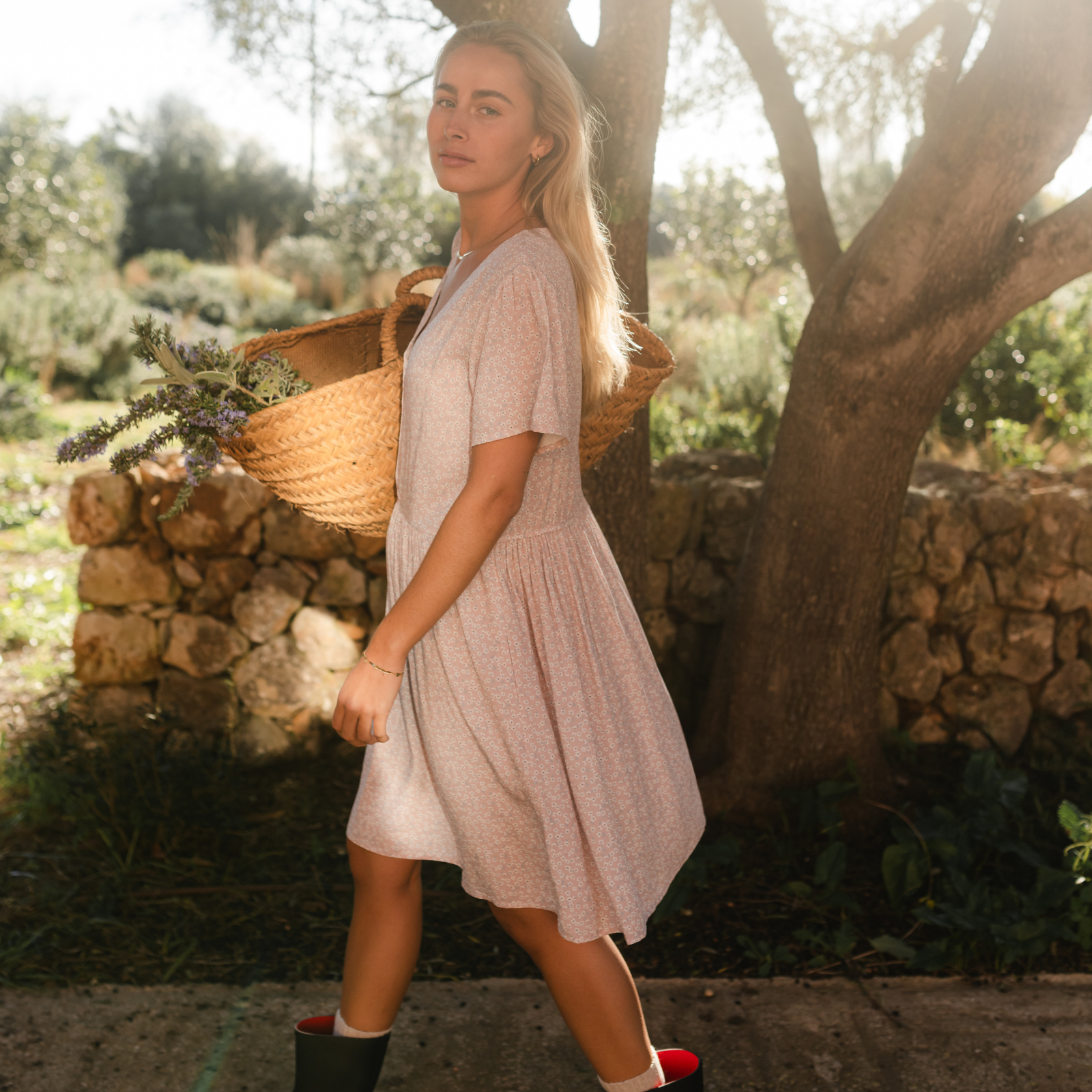 Nordlicht Svante Mini Kleid Blumenmuster Rosa