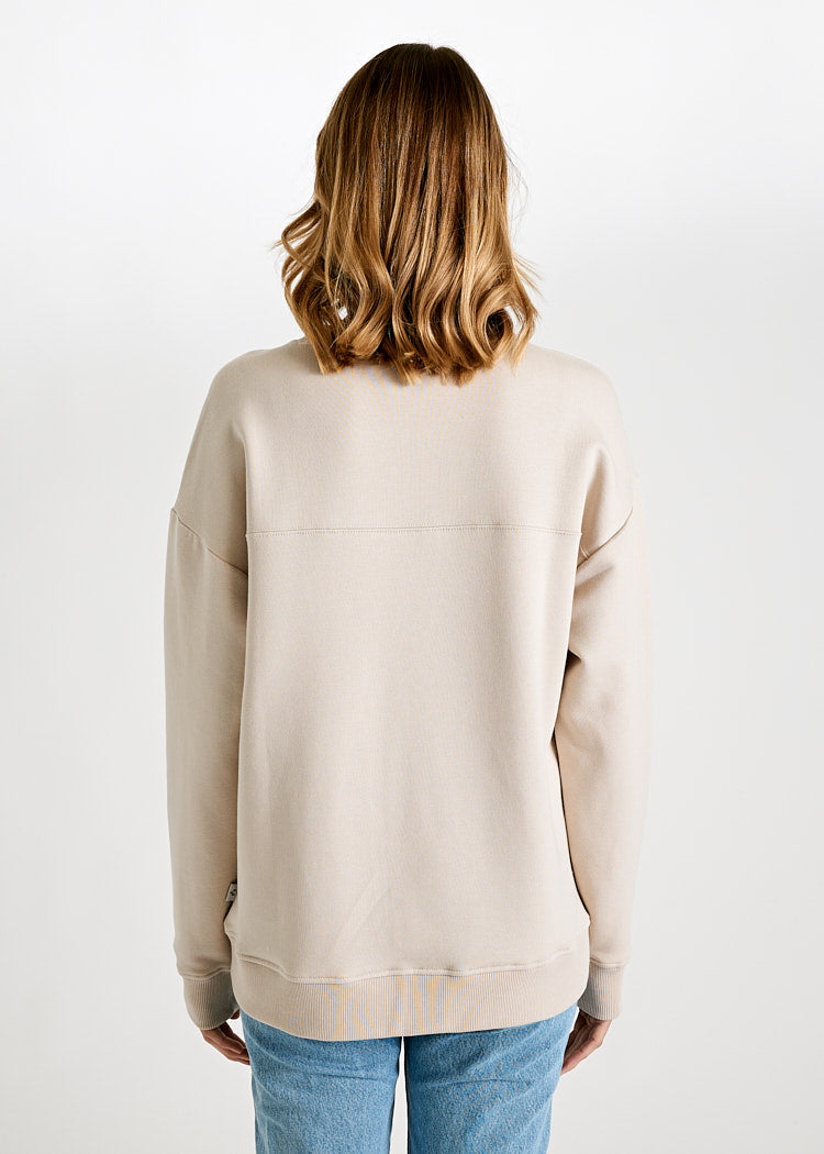 Wijld Marie Damen Sweater Pumice Stone Stehkragen Lyocell