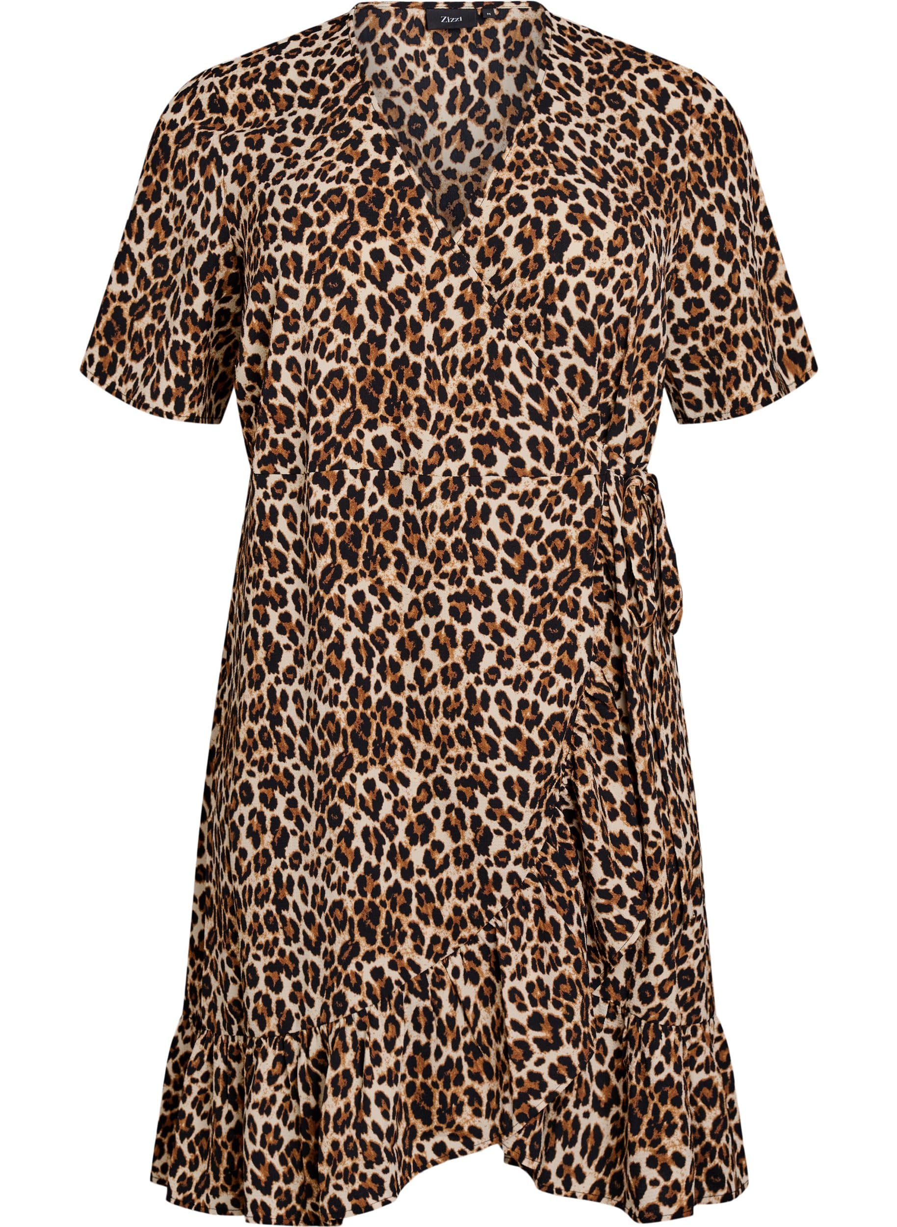 Zizzi Dresses Wickelkleid Kurzarm Print recyceltes Polyester