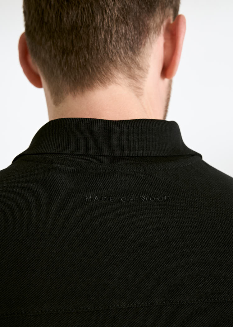 Wijld Paul Polo-Shirt Black Herren Lyocell Regular