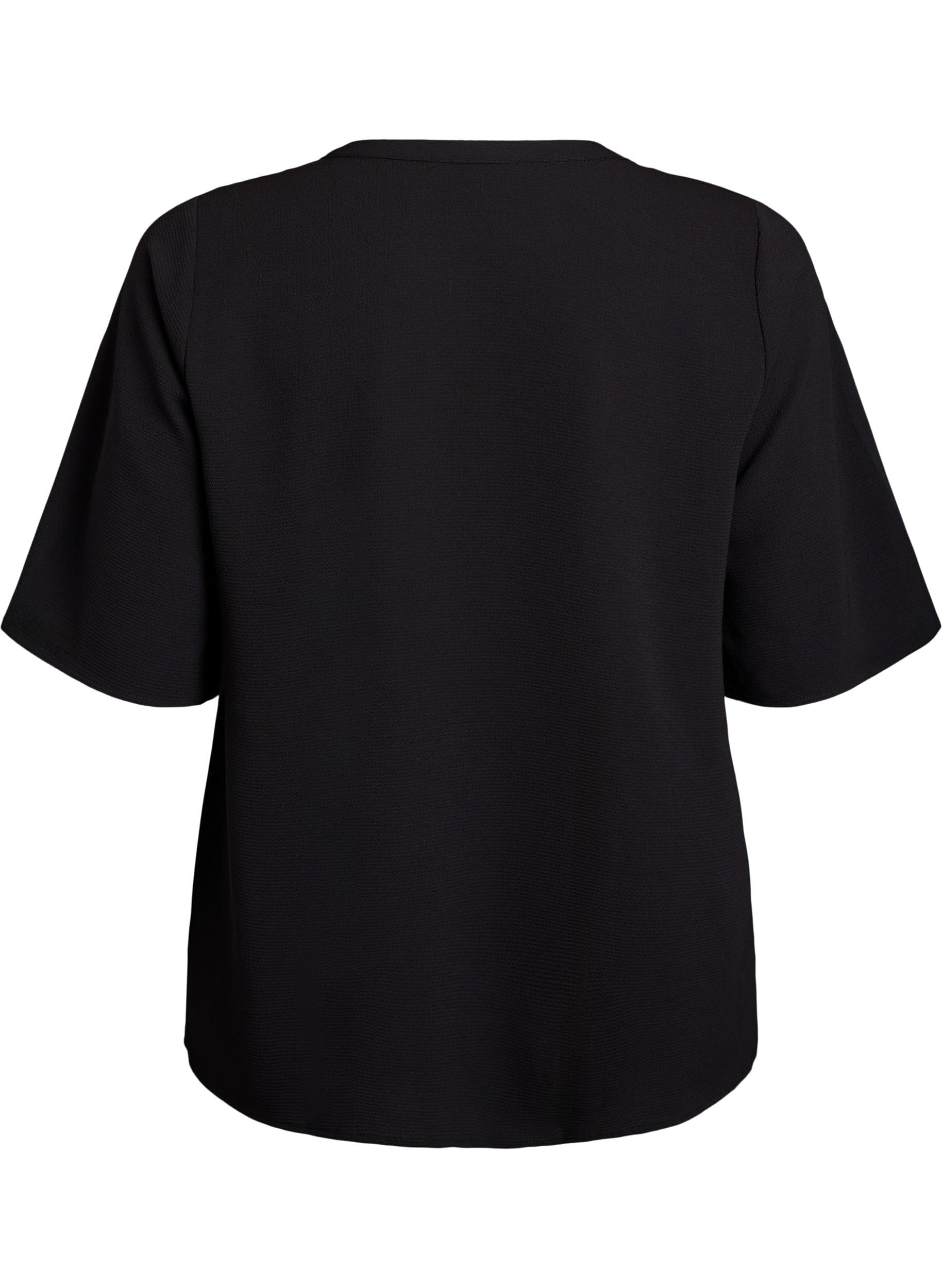 Zizzi Blouses & Shirts Bluse Kurzarm V-Ausschnitt Uni 42-60