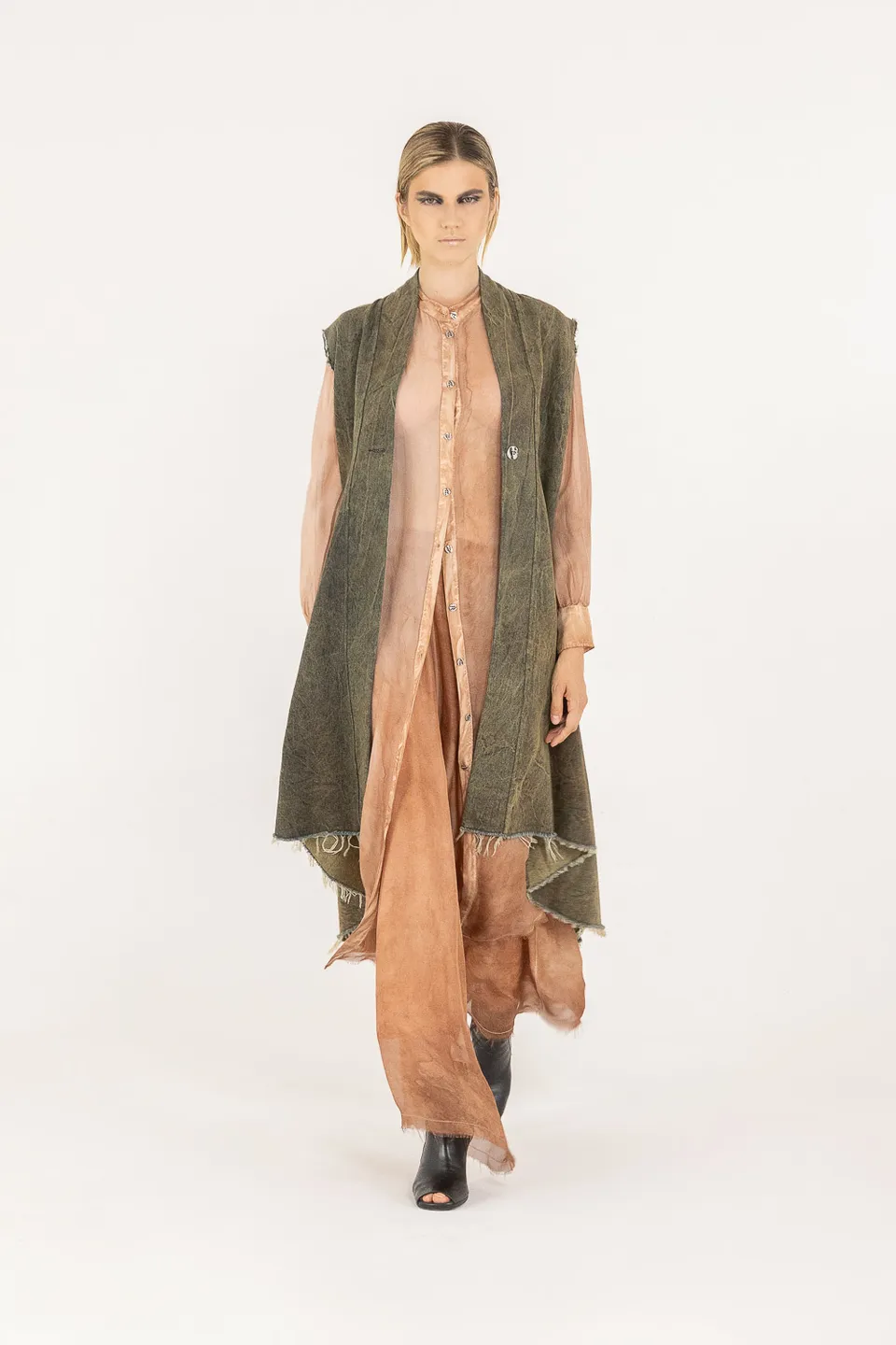 Sanctamuerte Capispalla Gilet Redingote Weste Denim