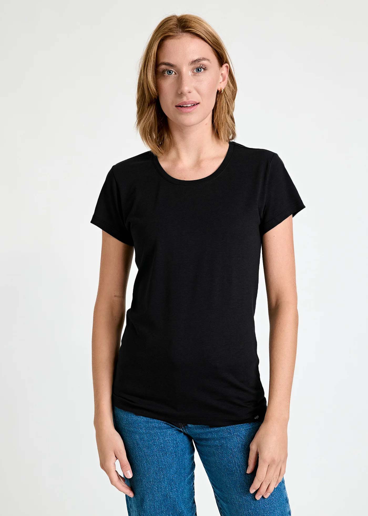 Wijld Sarah Black T-Shirt Damen Schwarz Holz