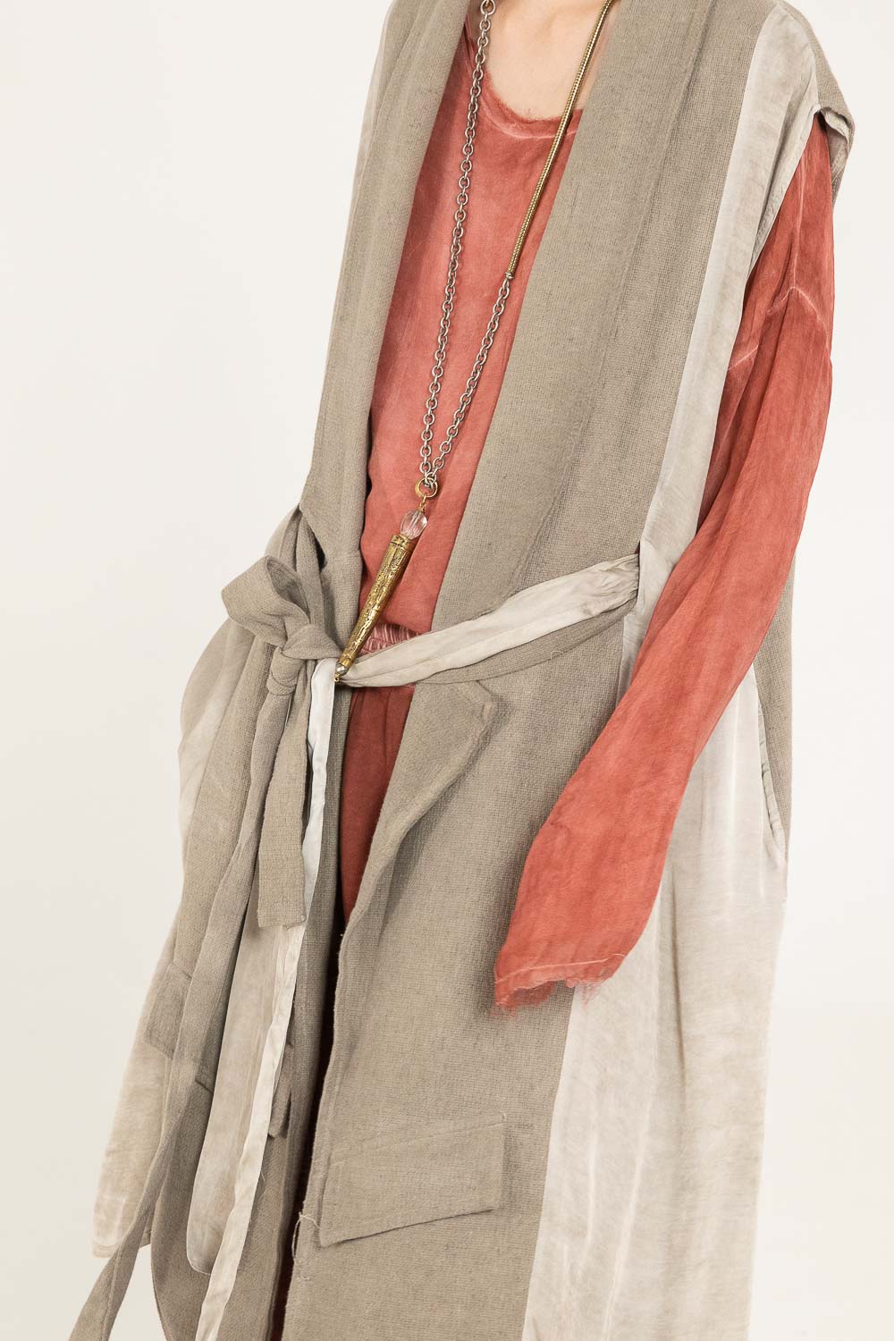 Sanctamuerte Capispalla Gilet Weste lang Baumwolle asymmetrisch