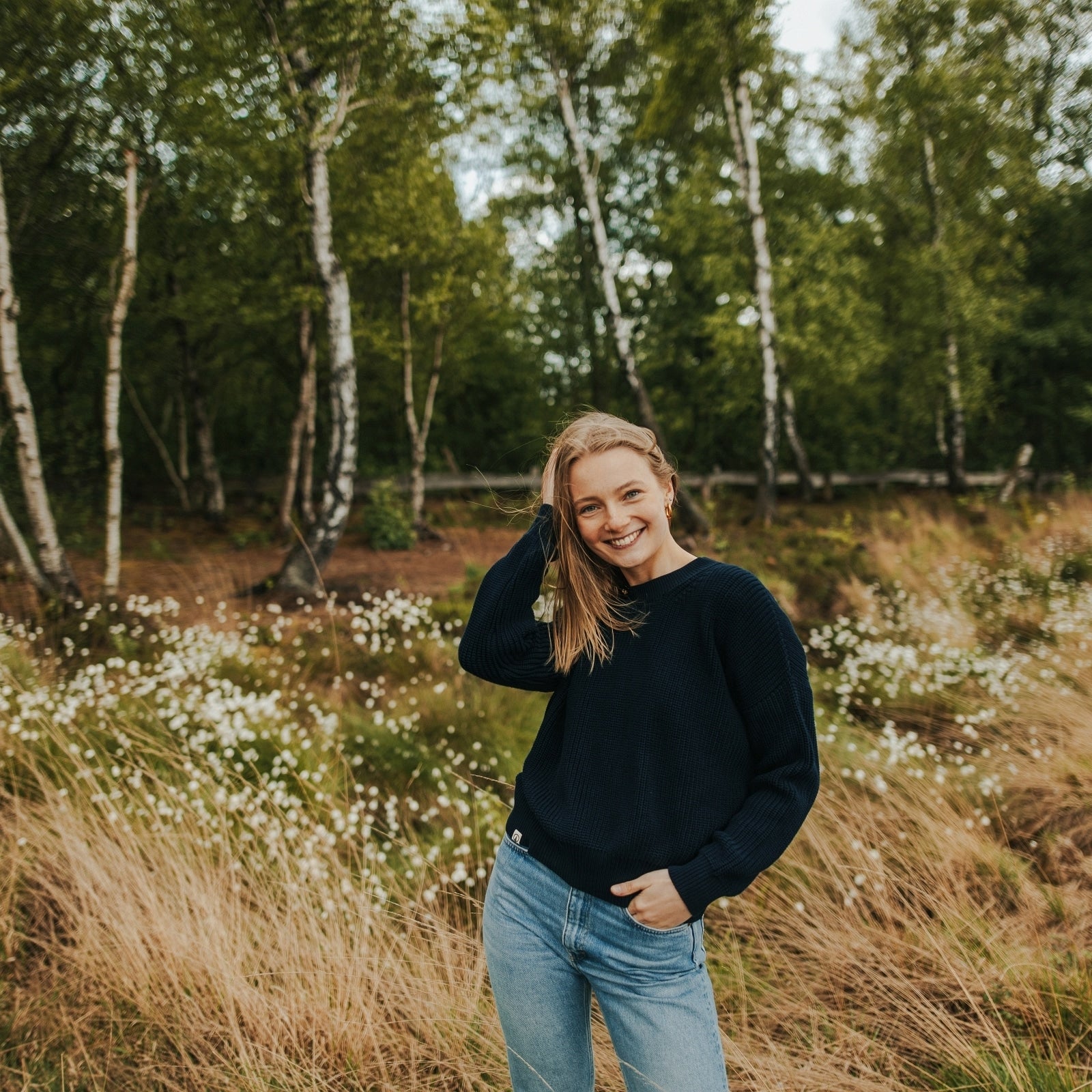 NORDLICHT Pullover Mara Grobstrickpullover Marineblau Bio