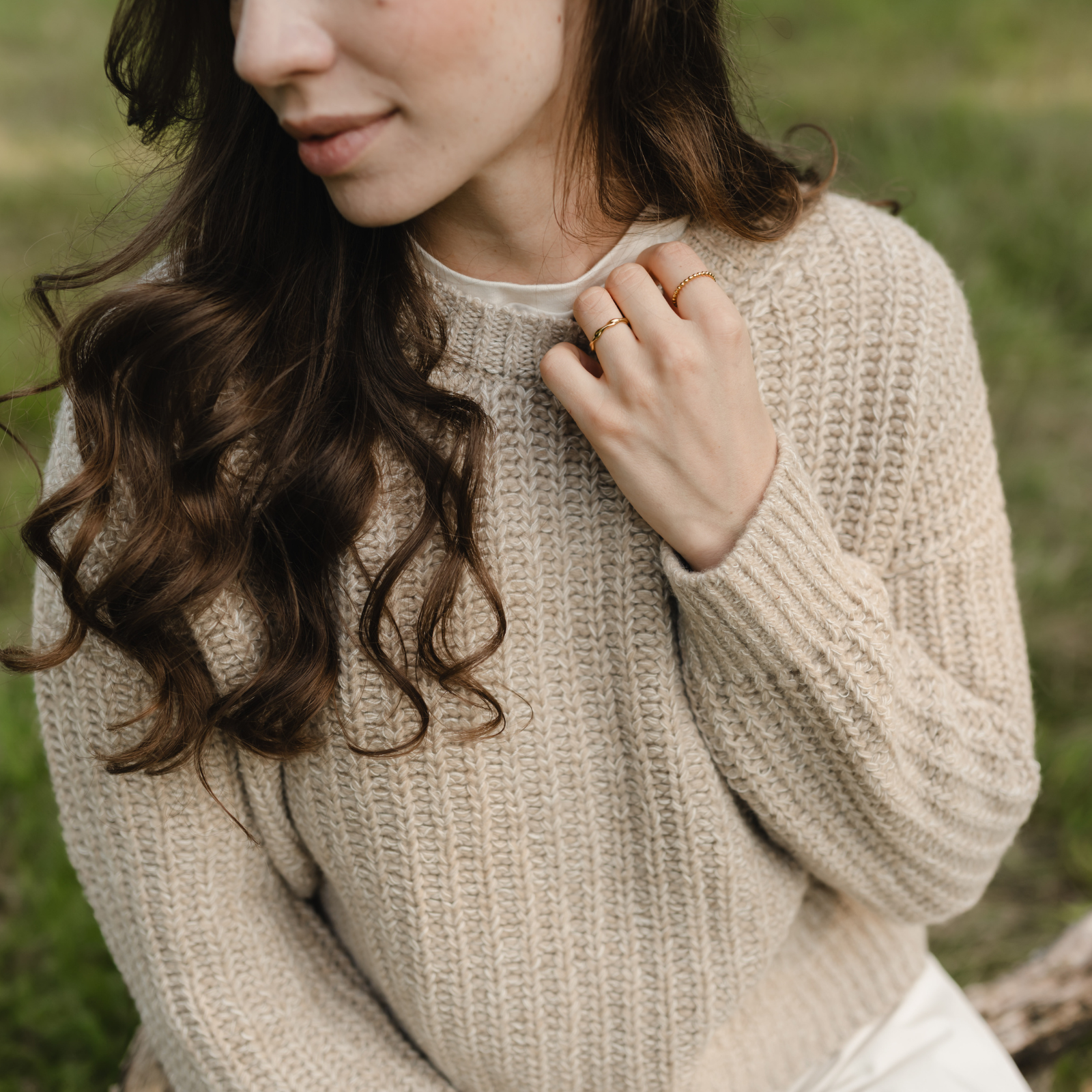 NORDLICHT Mara Wollpullover Natur Recyclingwolle