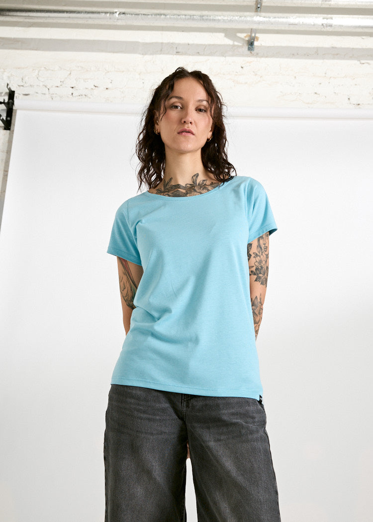 Wijld Lena Milky Blue Damen T-Shirt Lyocell Basic