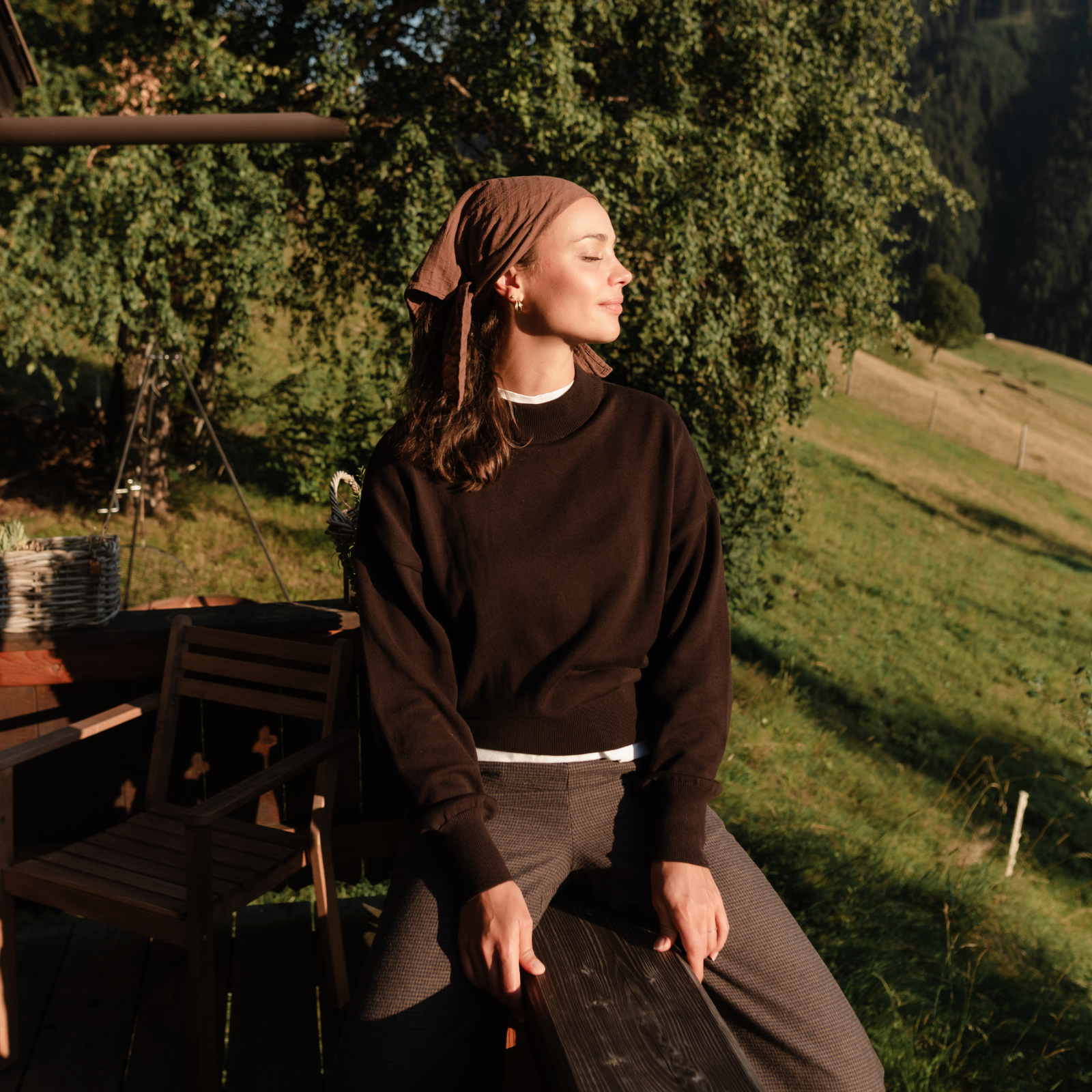 Nordlicht Tarja Feinstrick Pullover Dunkelbraun Bio