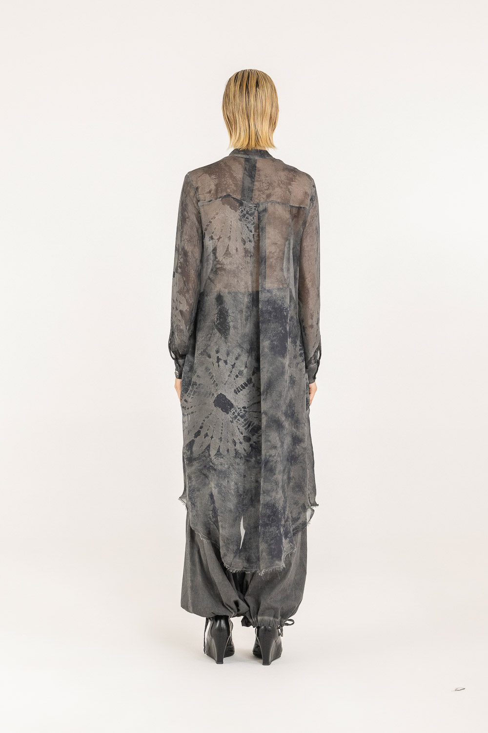 Sanctamuerte Abiti Chemisier Coreano Hemdblusenkleid Tie Dye