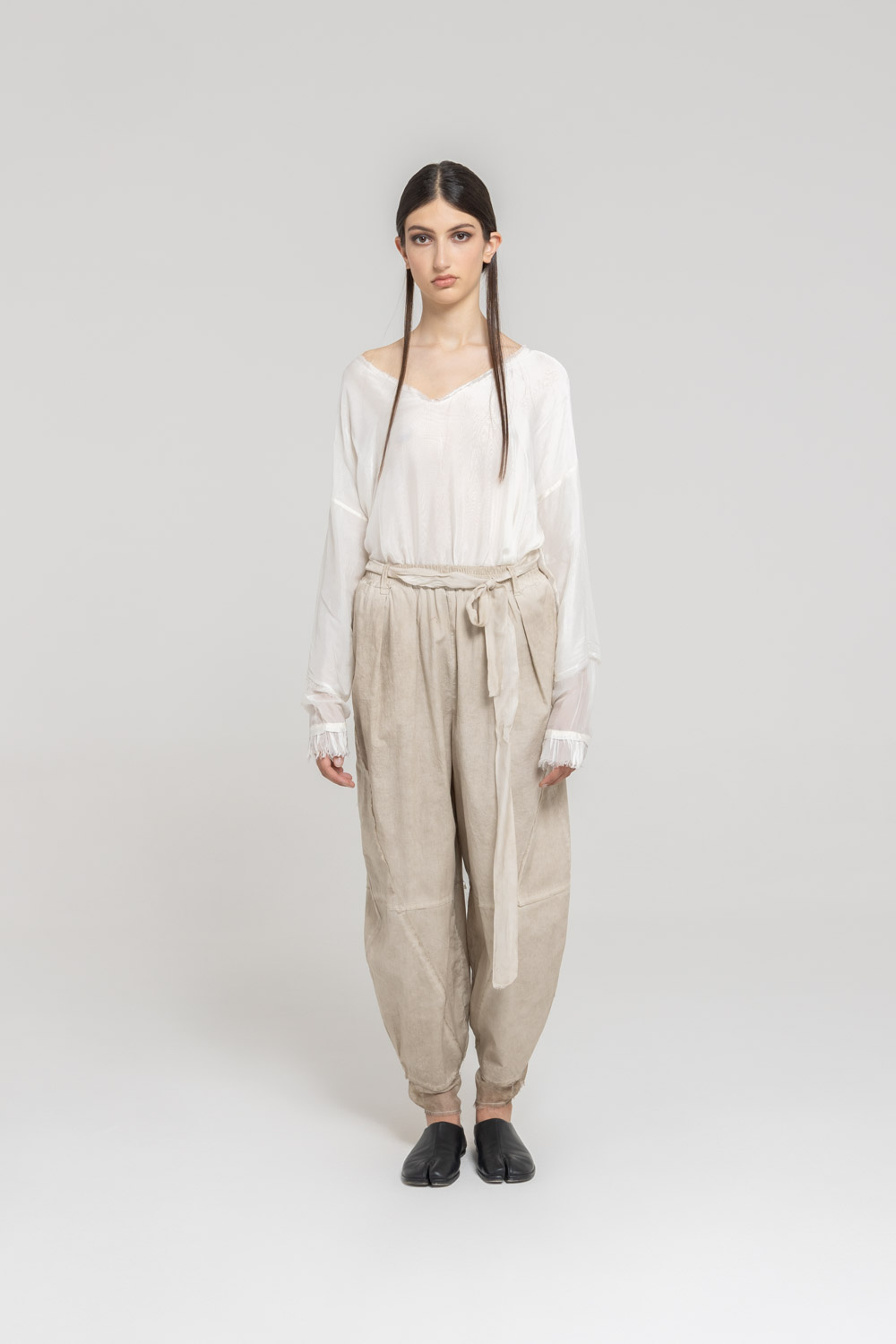 Sanctamuerte Pantaloni Semi Banana Hose Popeline Baumwolle
