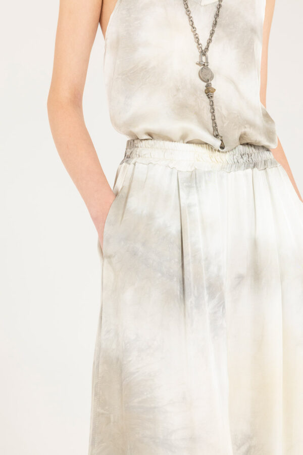 Sanctamuerte Pantaloni Palazzo Hose Viskose-Satin weites Bein