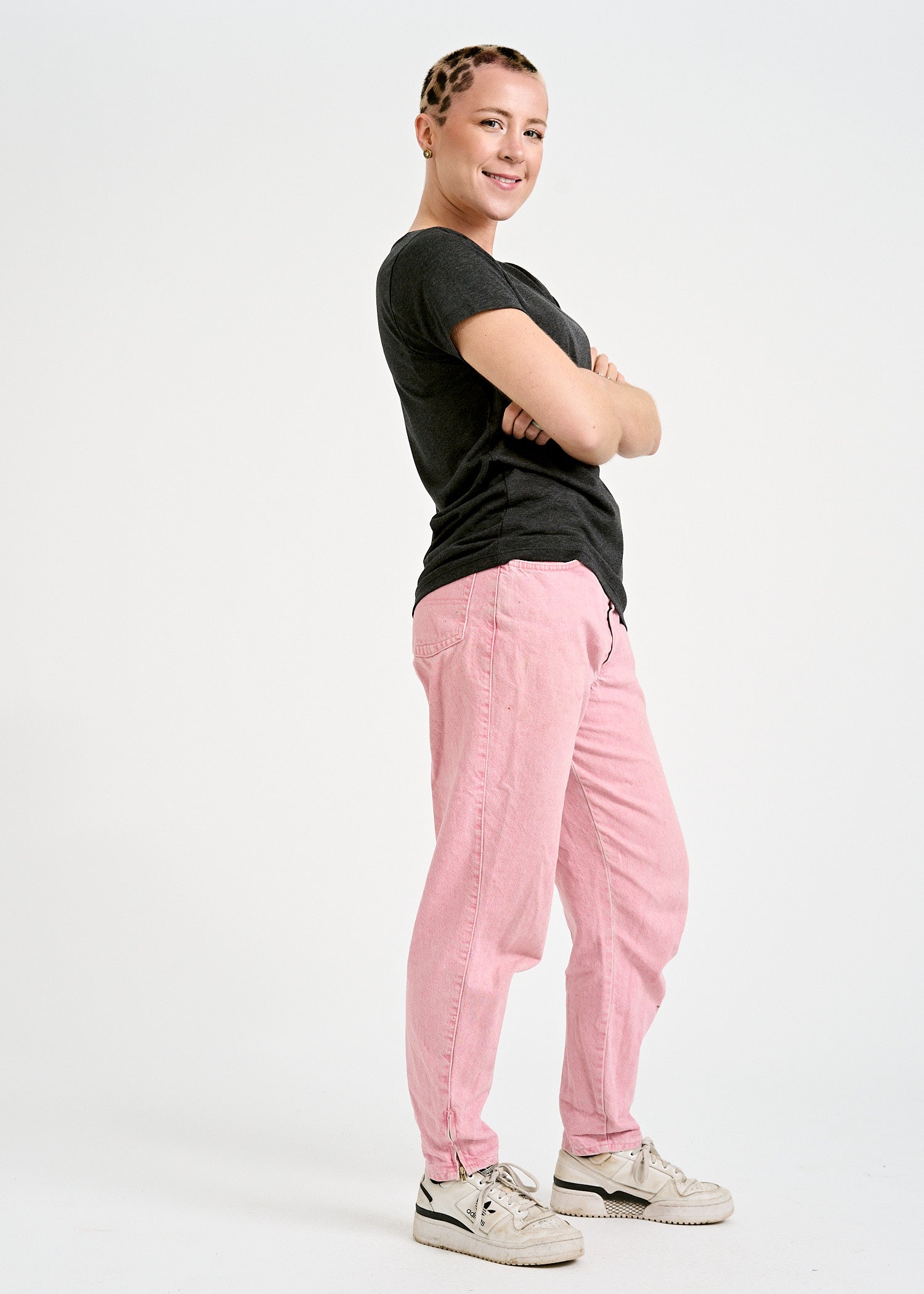 Wijld Lena Damen Woodshirt Anthrazit Relaxed Slim
