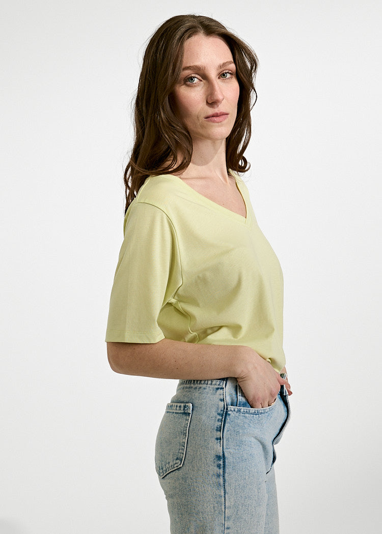 Wijld Frida Shadow Lime Damen T-Shirt Holz Basic