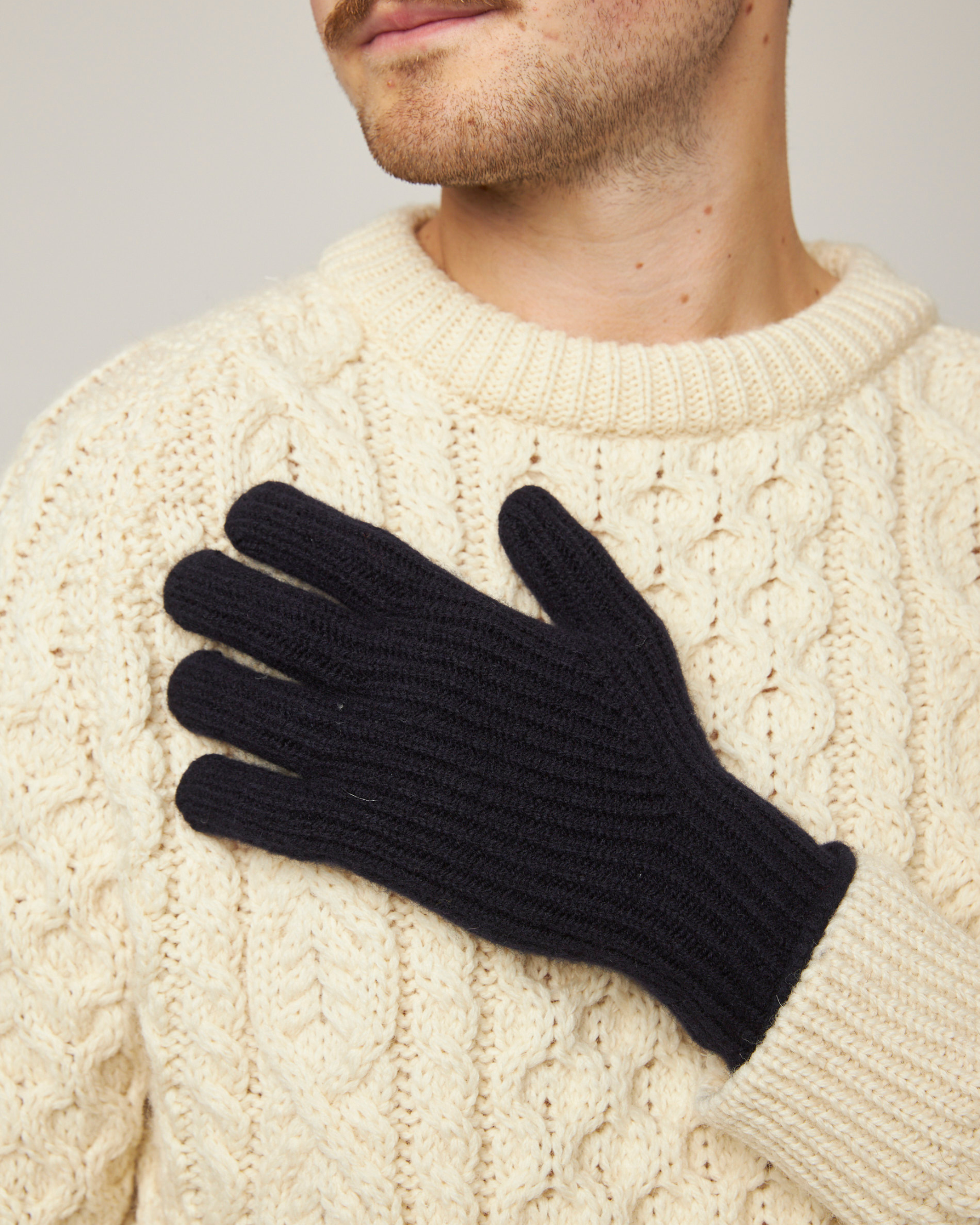 Peregrine Porter Handschuhe Black Lammwolle Herren