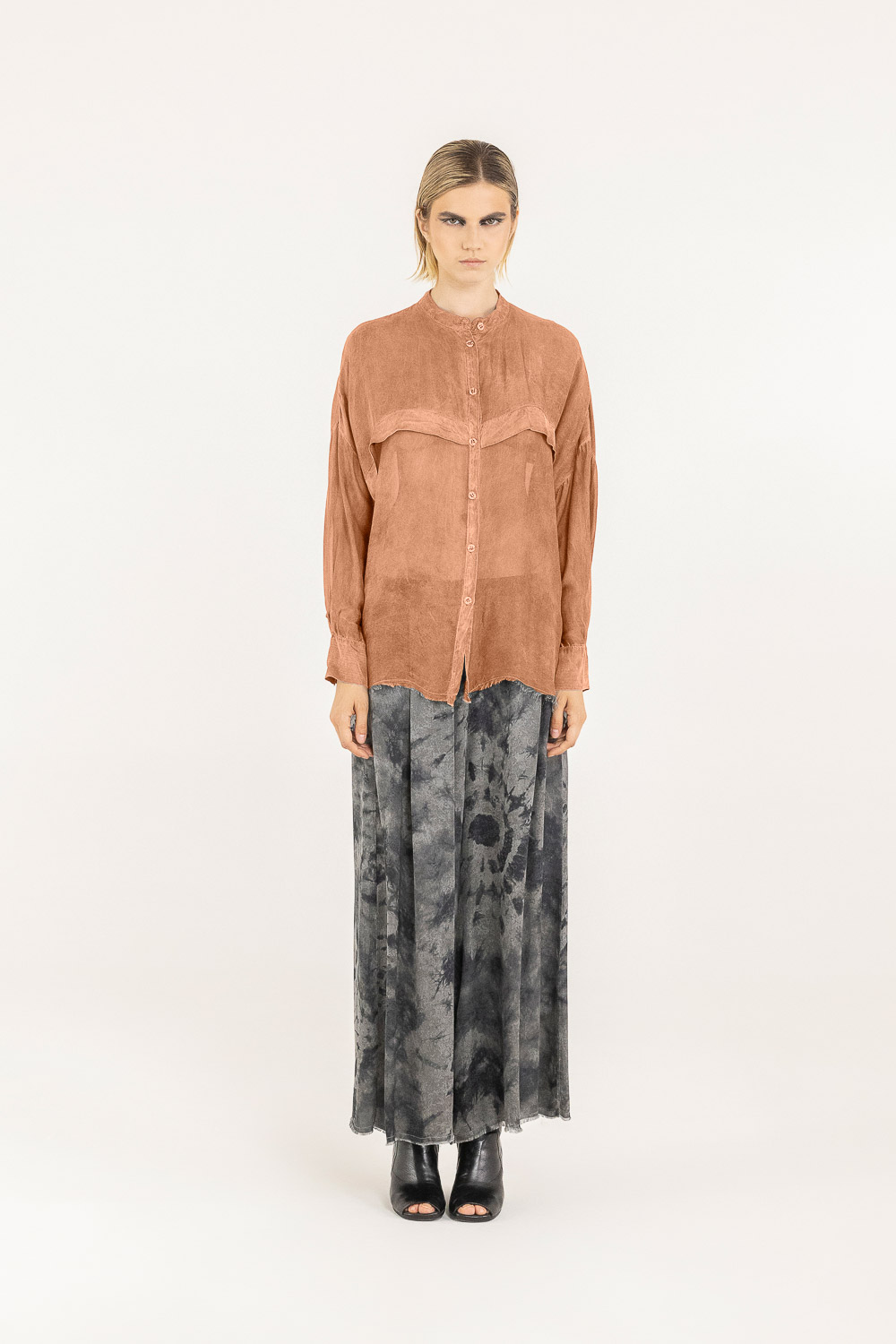 Sanctamuerte Camicie Camicia Boxy Over Bluse Viskose-Seide