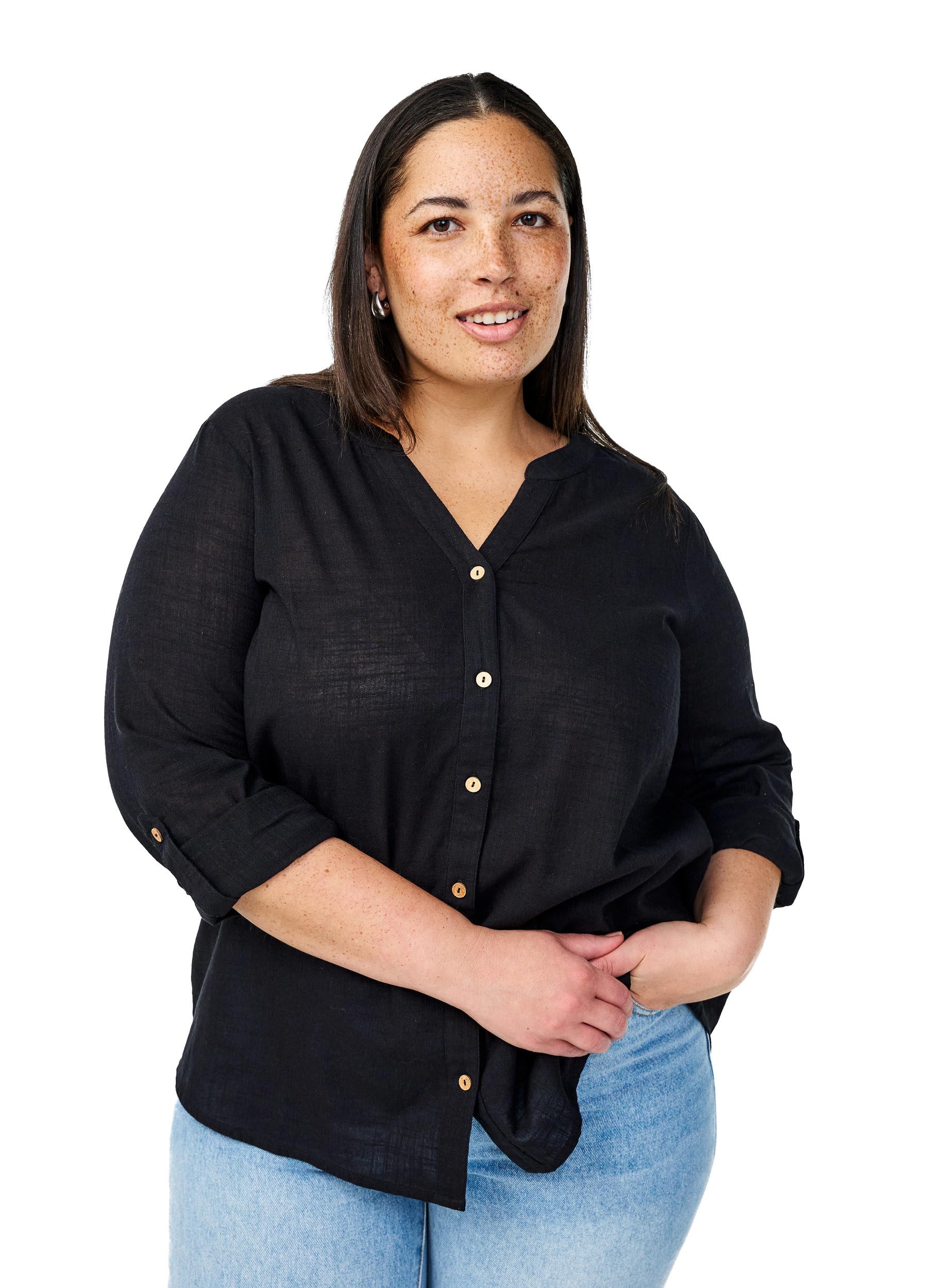 Zizzi Blouses & Shirts Bluse Birch 42-44 Baumwolle