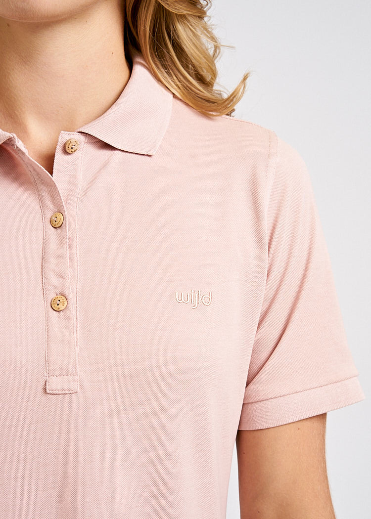 Wijld Smoked Rose Damen Polo-Kleid Bio Lyocell