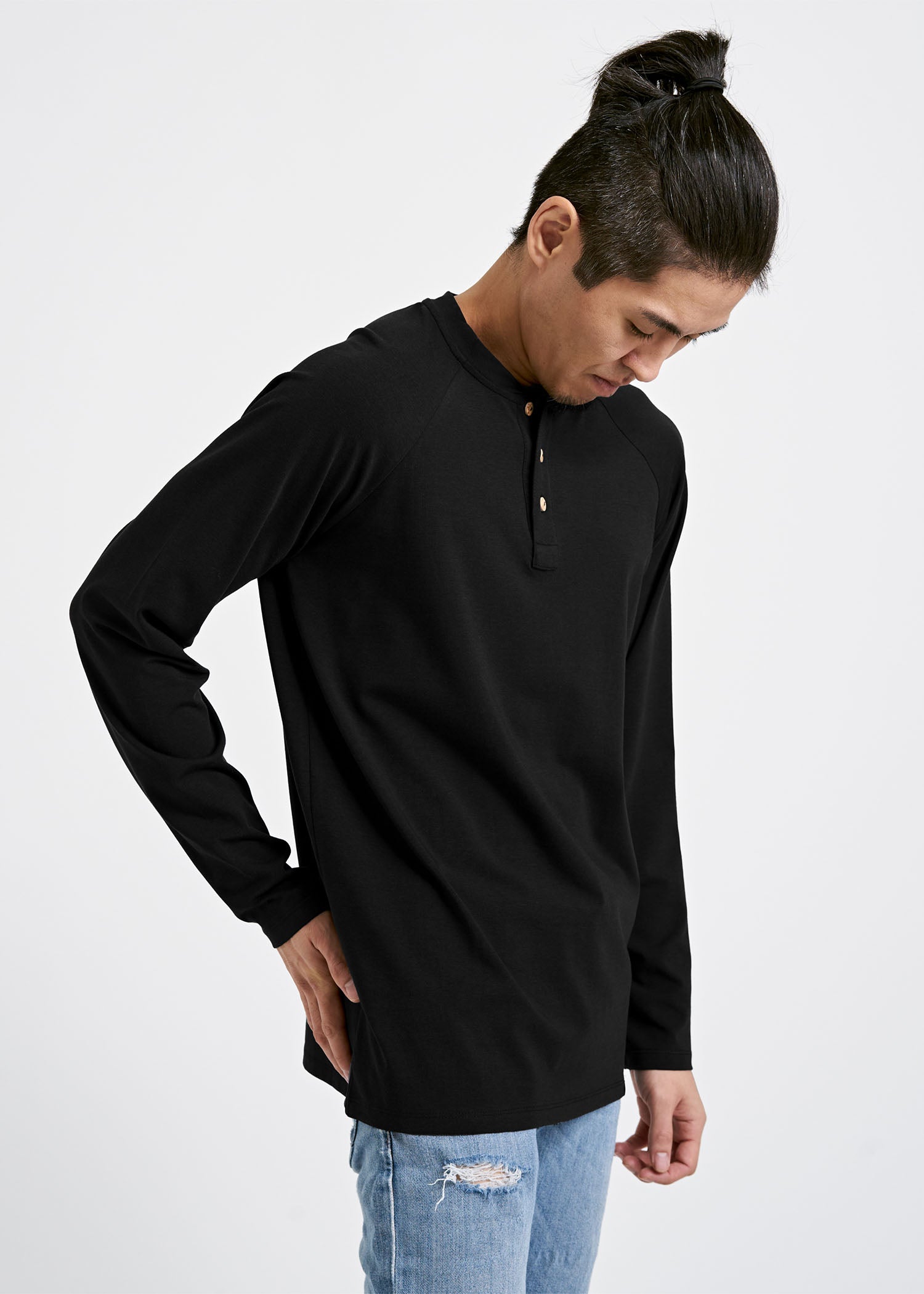 Wijld Fritz Black Herren Langarmshirt Elasthan
