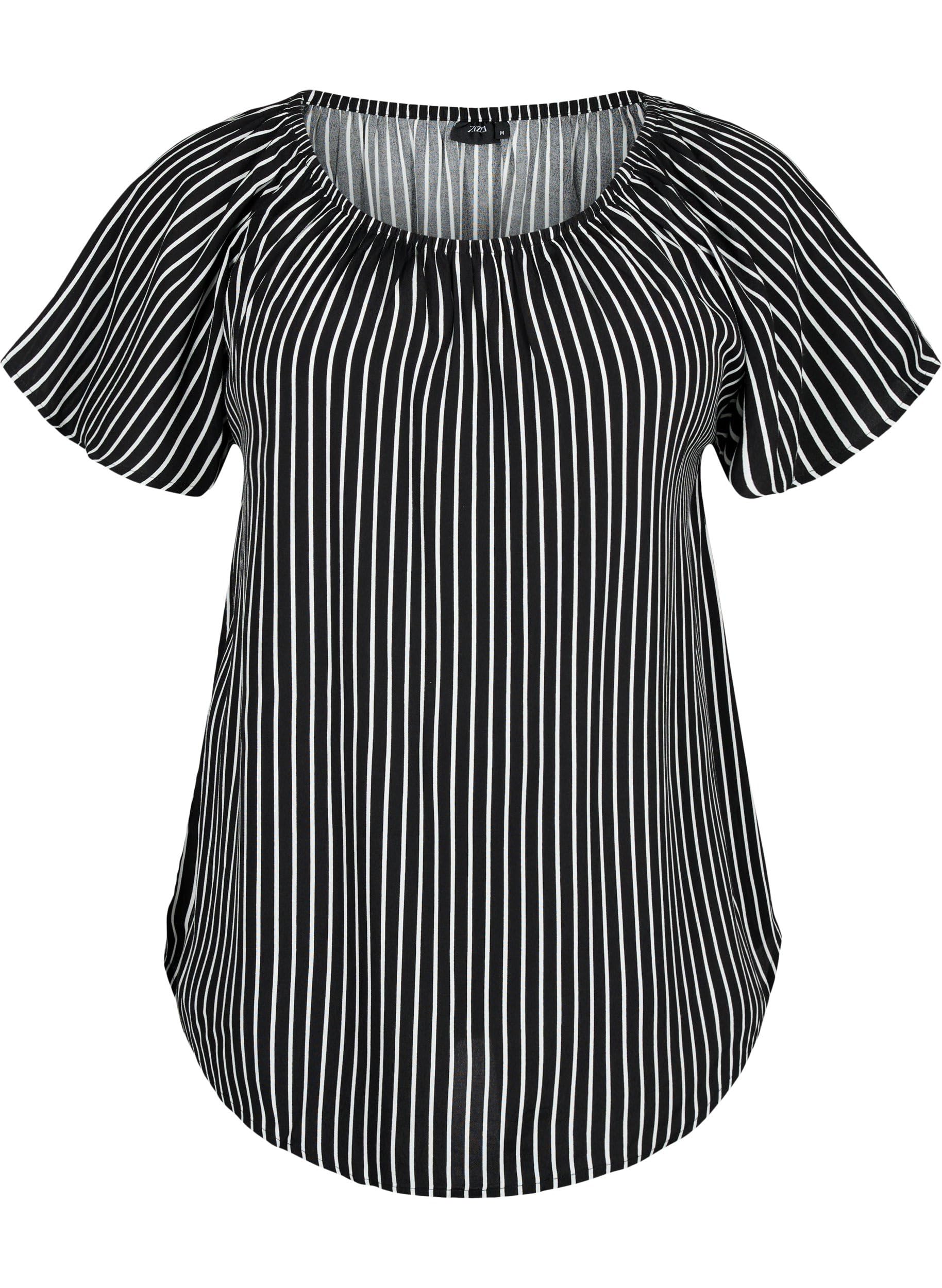 Zizzi Blouses Bluse Viskose Kurzarm Locker