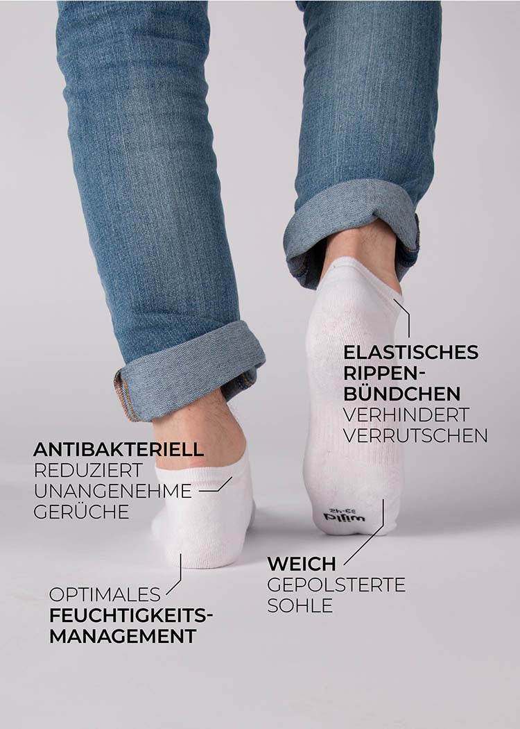 Wijld Woodsocks Sneakersocken Bright White Lyocell-Bio-Baumwolle