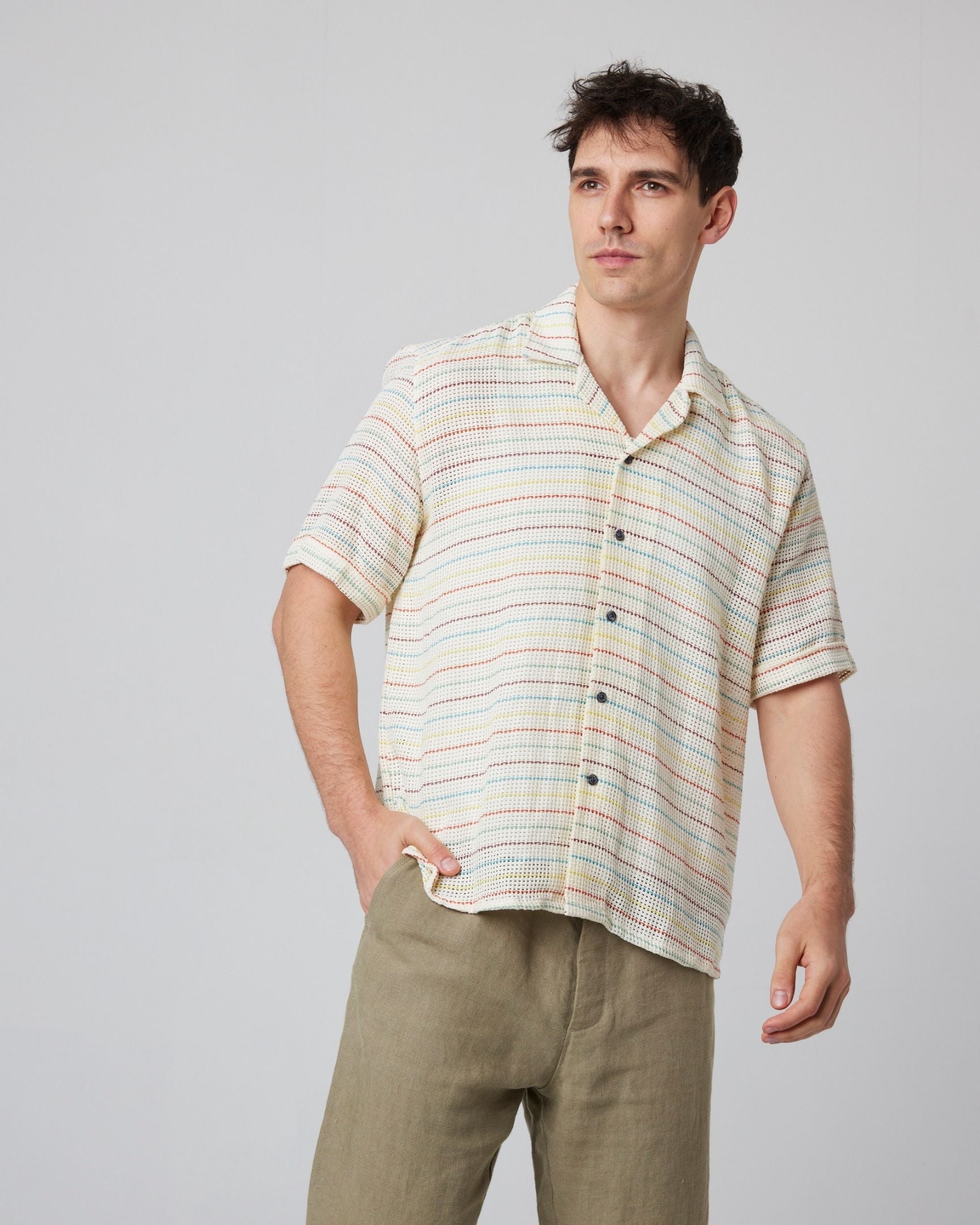 Peregrine Quay Herrenhemd White Tassel S Baumwolle