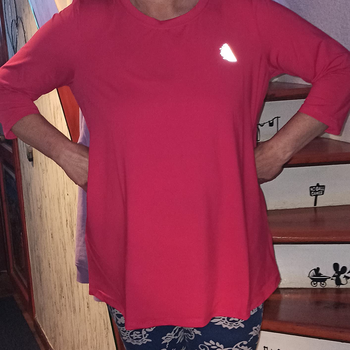 Zizzi Activewear Trainingstop 3/4 Ärmel Rundhals locker