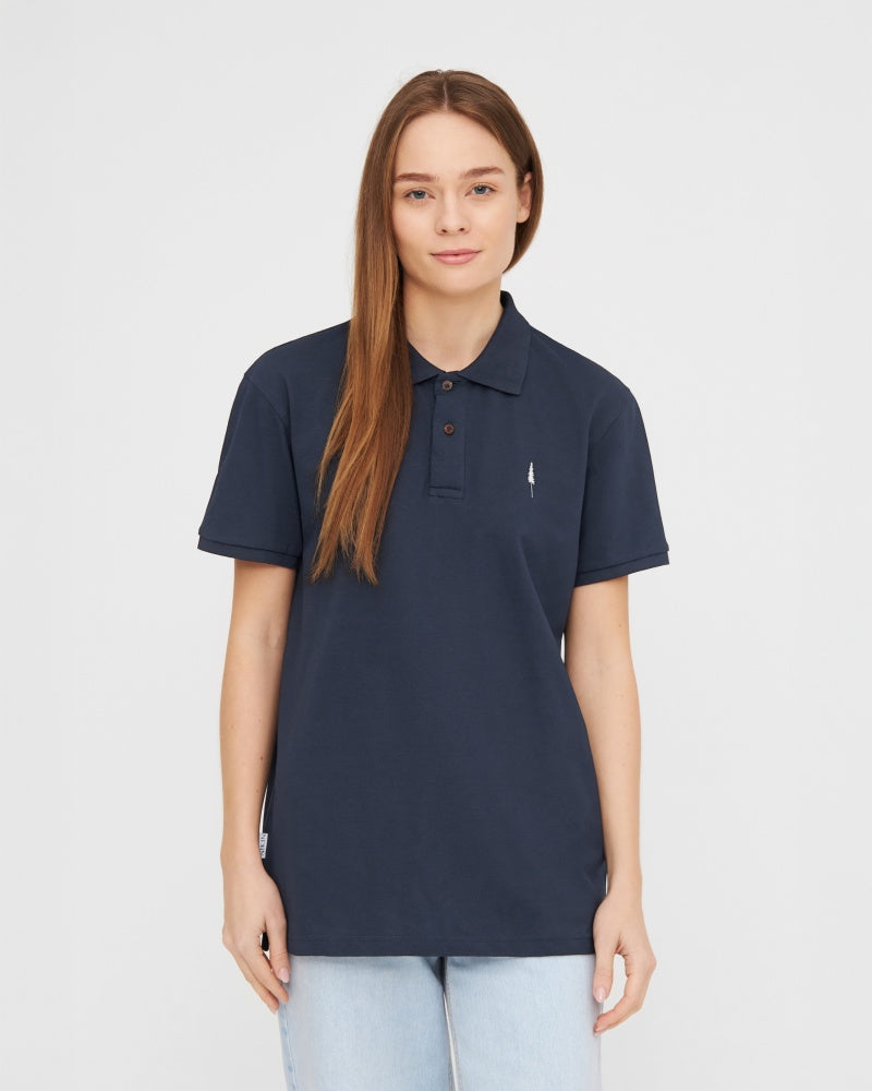 NIKIN TreePolo Poloshirt Dark Navy Bio-Baumwolle
